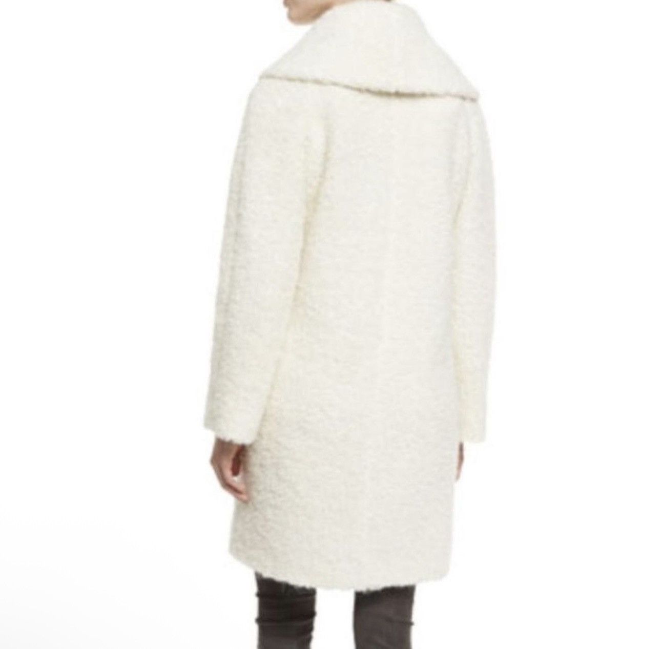 Vince Vince $825 Fuzzy Knit Boucle Car Coat in Winter White Sz M Size M / US 6-8 / IT 42-44 - 3 Thumbnail