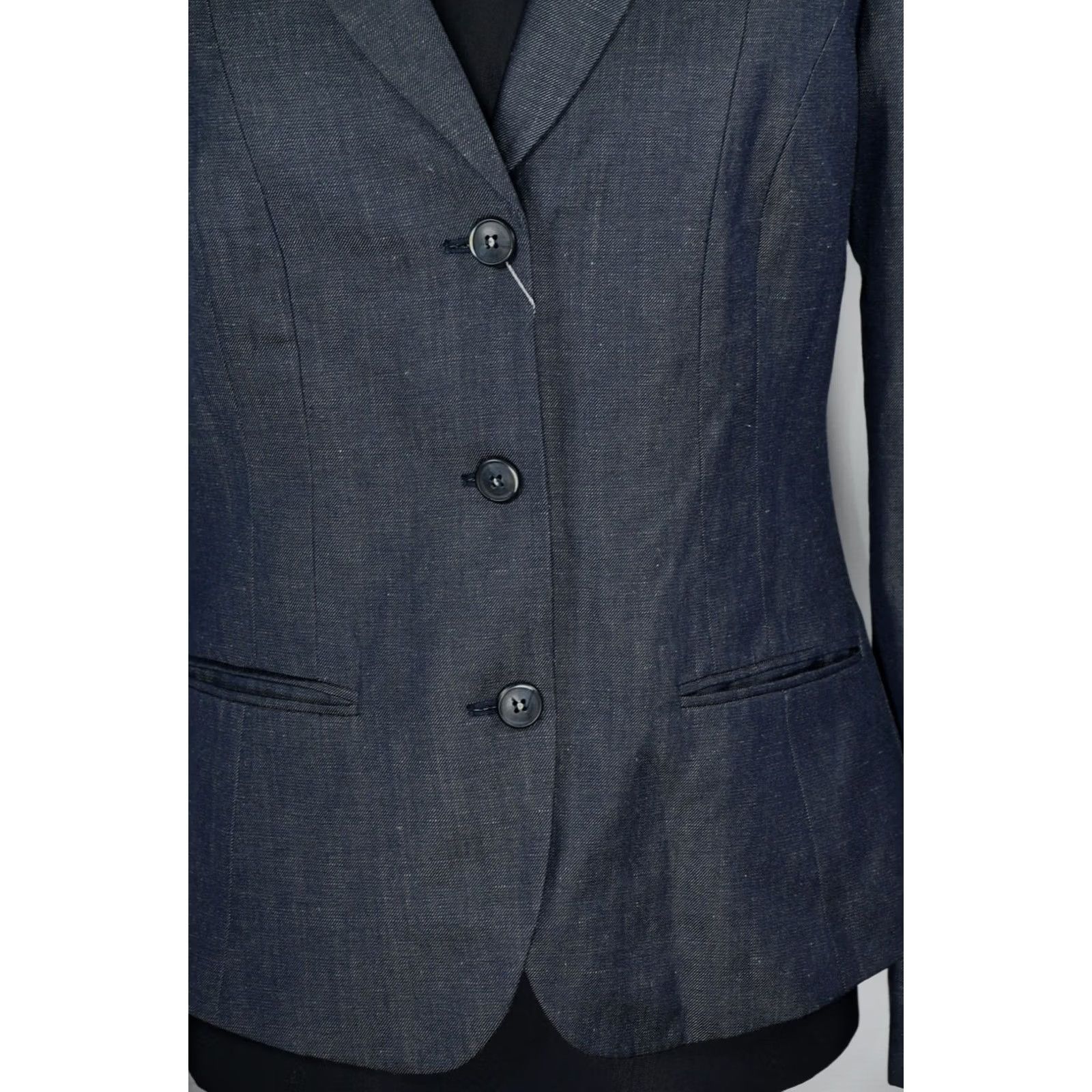 Tiger of Sweden Tiger of Sweden Blazer Shirt Woman 38 Blue Wool/Linen Chest 47cm Length 61cm Vintage No Size XS / US 0-2 / IT 36-38 - 7 Thumbnail