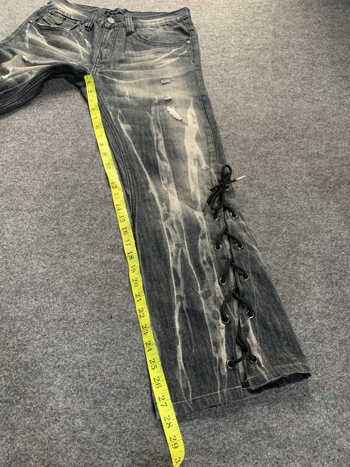 Isamu Katayama Backlash Lace up blackbaccara pant vkei style japanese brand Size US 30 / EU 46 - 17 Thumbnail