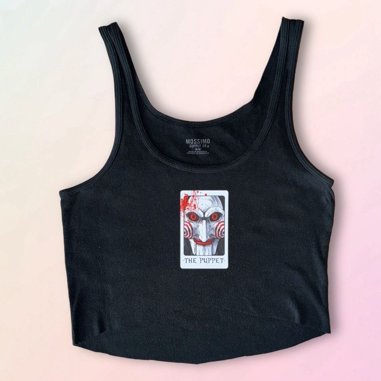Mossimo The Puppet, Jigsaw/Tarot, Halloween Theme, Cropped Tank Top Size M / US 6-8 / IT 42-44 - 1 Thumbnail