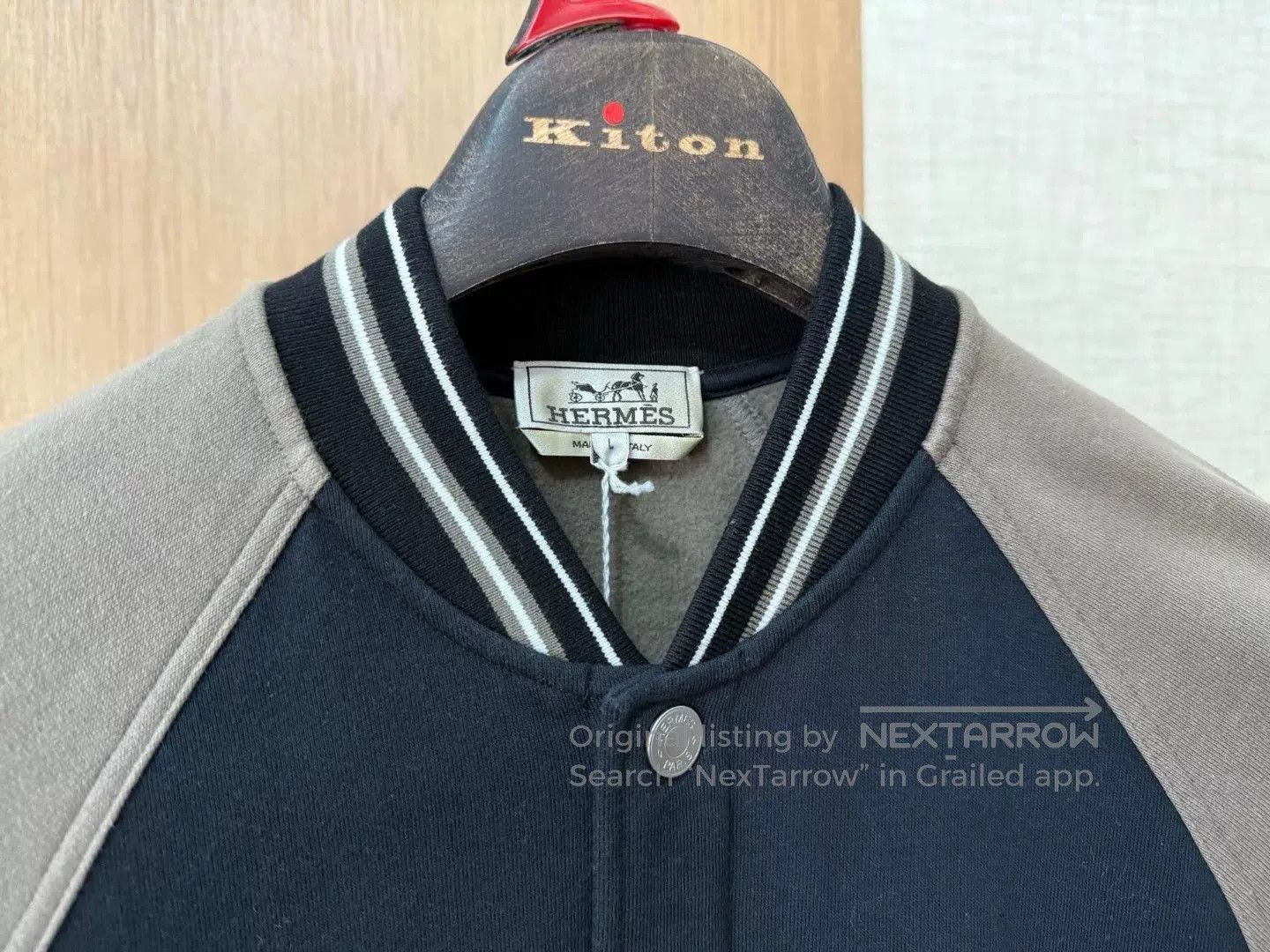 Hermes Hermes Men's Baseball Jacket with Fleece Lining. Size US L / EU 52-54 / 3 - 4 Thumbnail