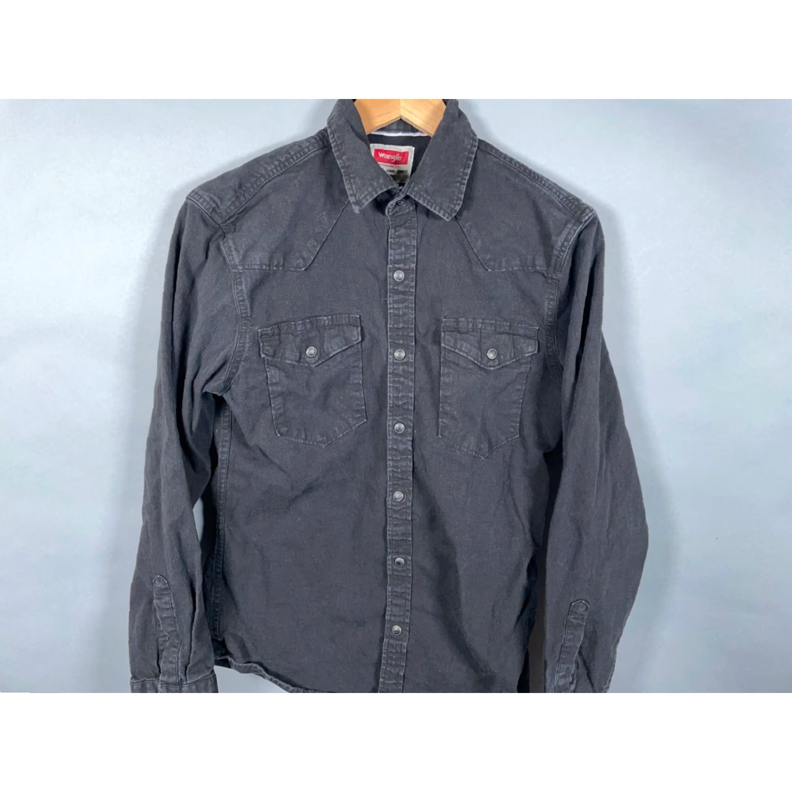 Wrangler VINTAGE Wrangler Denim Western Shirt Mens Small Black Pearl Snap Buttons Cotton Stretch Size US S / EU 44-46 / 1 - 3 Thumbnail
