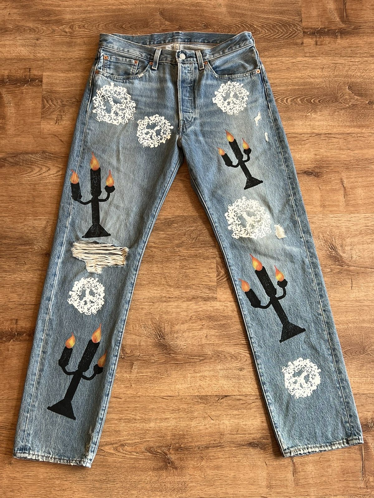 image of Denim Tears X Virgil Collab Denim in Blue, Men's (Size 32)