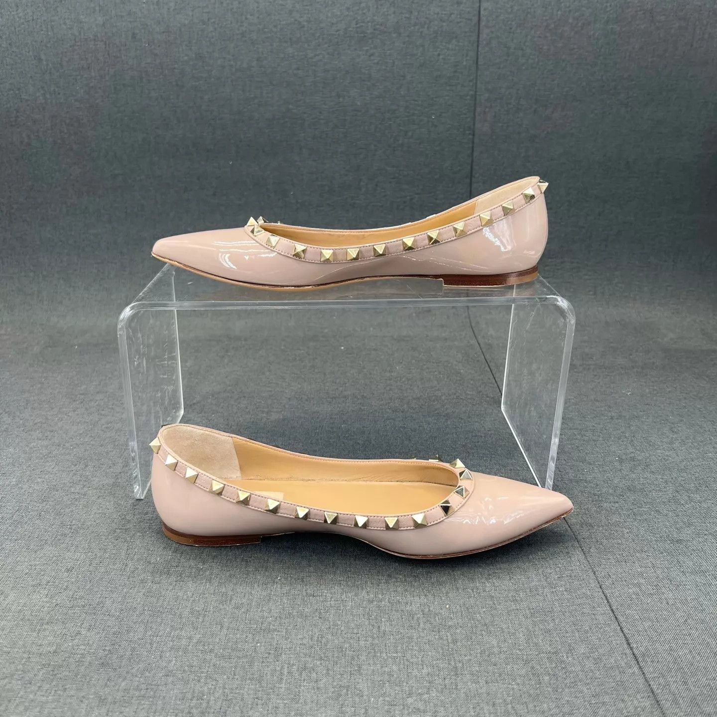Valentino Valentino Rockstud Nude Leather Flat 38 Size US 7.5 / IT 37.5 - 3 Thumbnail