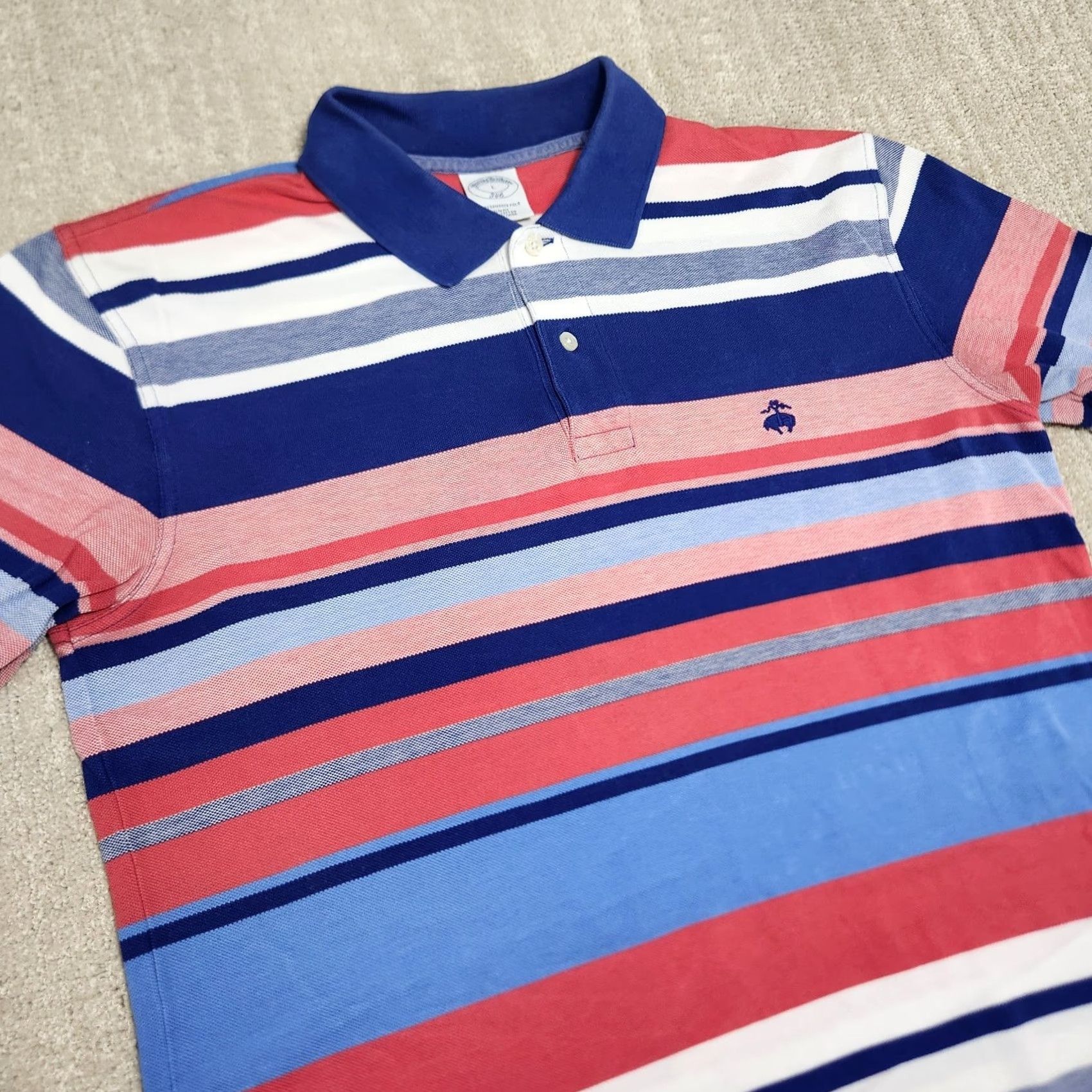 Brooks Brothers Brooks Brothers Polo Shirt Men Large Slim Fit Performance Cotton Striped Luxury Shirt Size US L / EU 52-54 / 3 - 2 Thumbnail