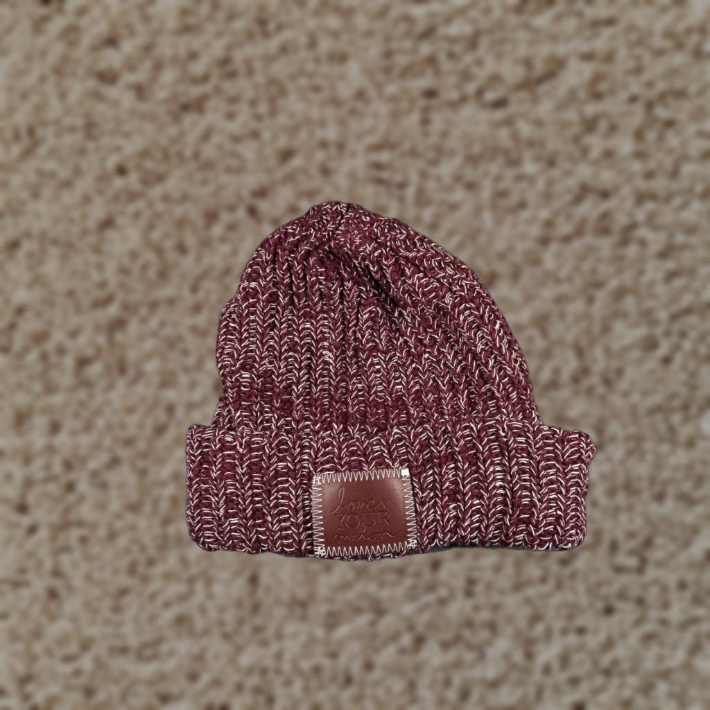 Vintage Love Your Melon Beanie Womens One Size Red Knit 100% Cotton Made USA Ski Hat/Beanie Mens Women Girls Size ONE SIZE - 1 Thumbnail