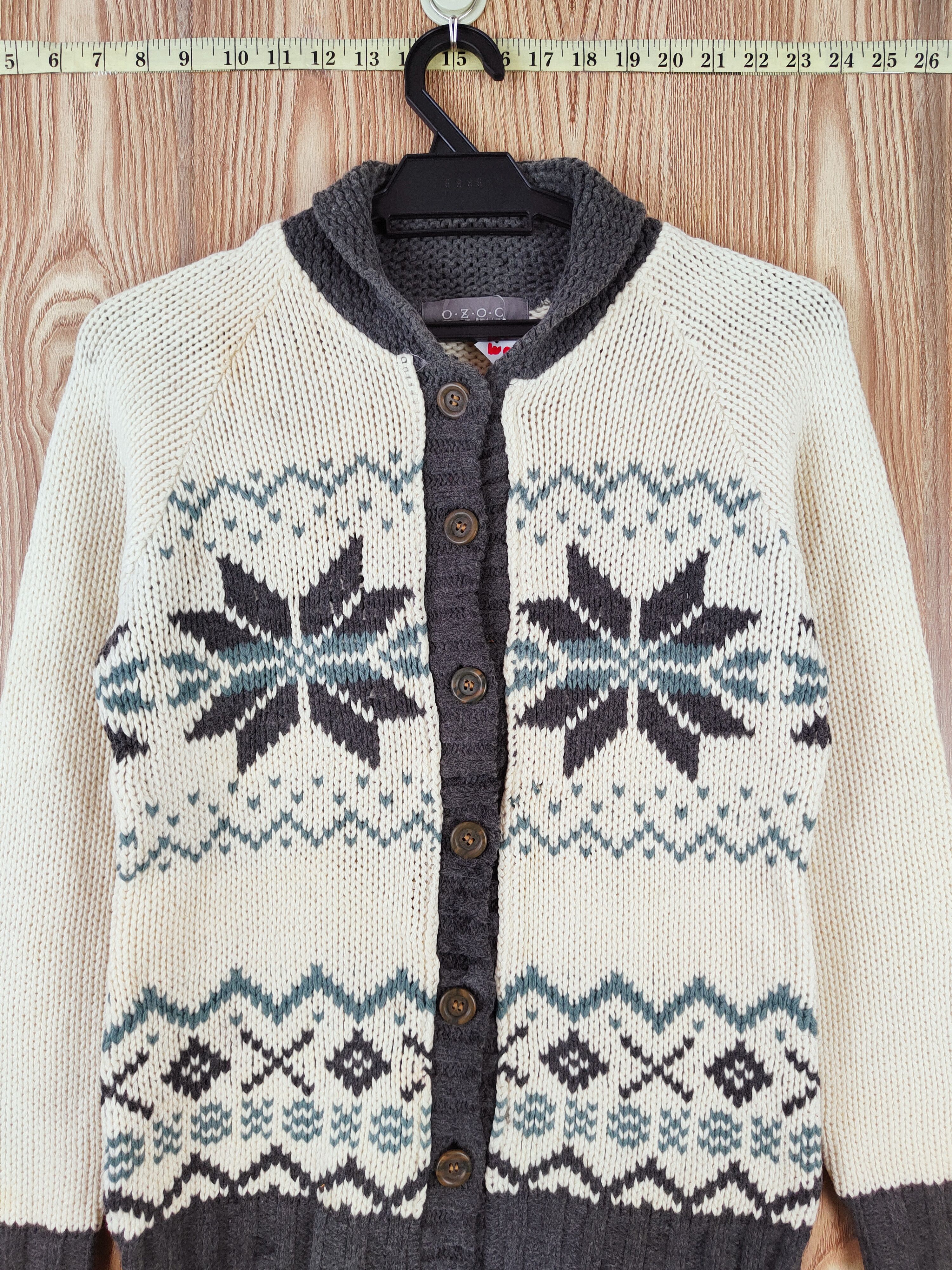 Japanese Brand O.Z.O.C Cream Knitwear Cardigan #W570 Size S / US 4 / IT 40 - 2 Thumbnail