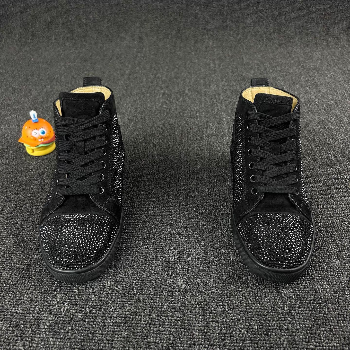 Christian Louboutin CL Black Paved Crystal Sneaker Size 36 HB6747 Size US 5.5 / IT 35.5 - 2 Thumbnail