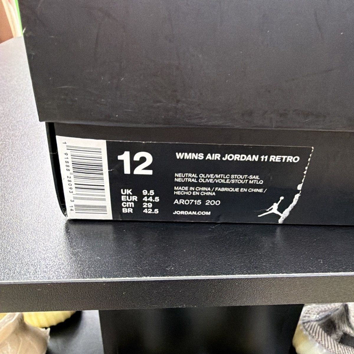 Jordan Brand Womans Air Jordan 11 XI Retro Olive Gold Cracked size 12 Size US 12 / EU 45 - 24 Thumbnail