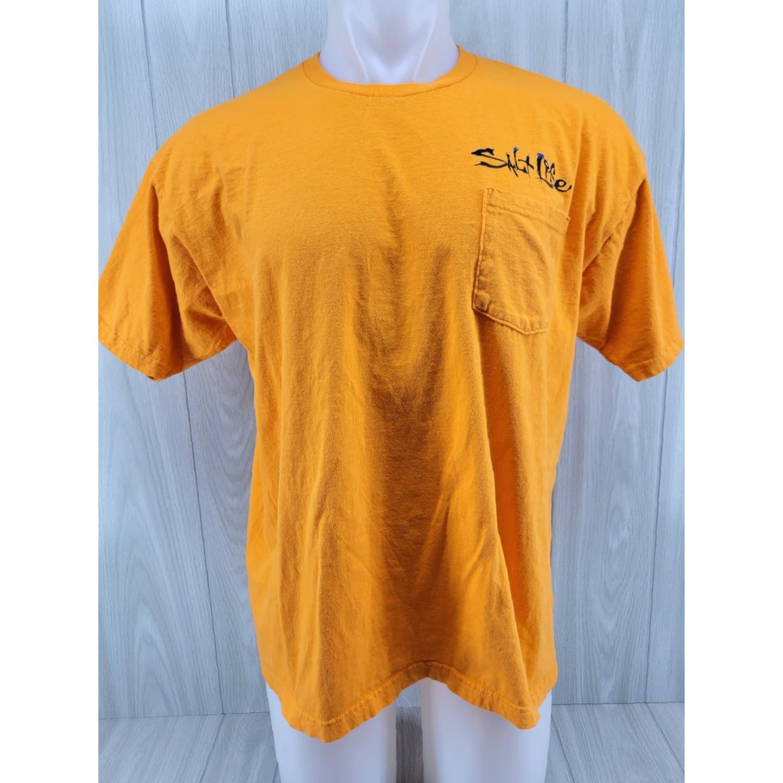 Vintage Salt Life Fish Fishing Pocket Tee T Shirt Mens XL Orange Shirt Size US XL / EU 56 / 4 - 2 Thumbnail