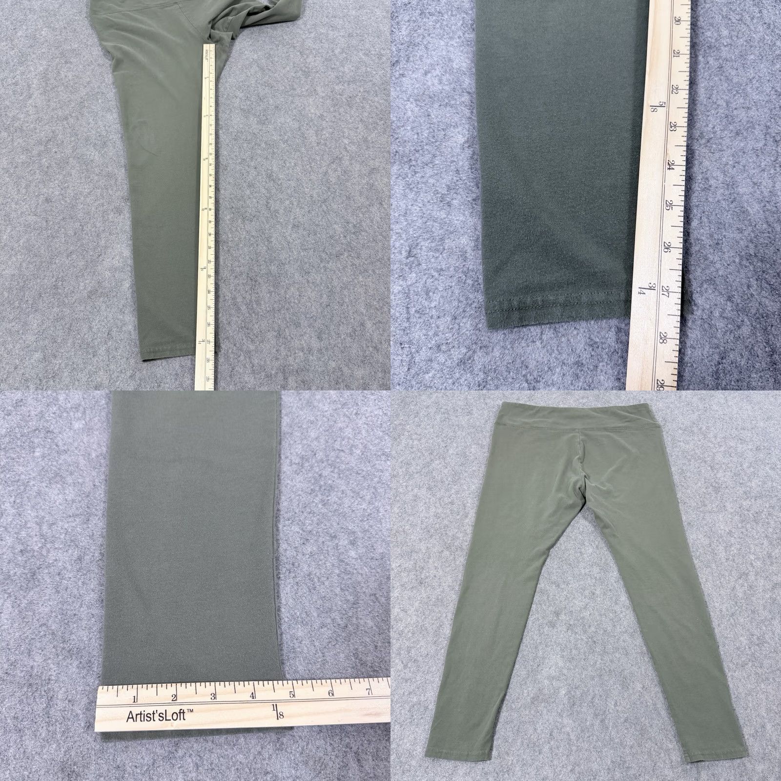 Vintage Wild Fable Leggings Women's XL Activewear Olive Green 36x27.5 Inseam 27.5" High Rise Solid Cotton Spandex Athleisure Modern 90s USA Womens Size 40" / US 18 - 10 Thumbnail