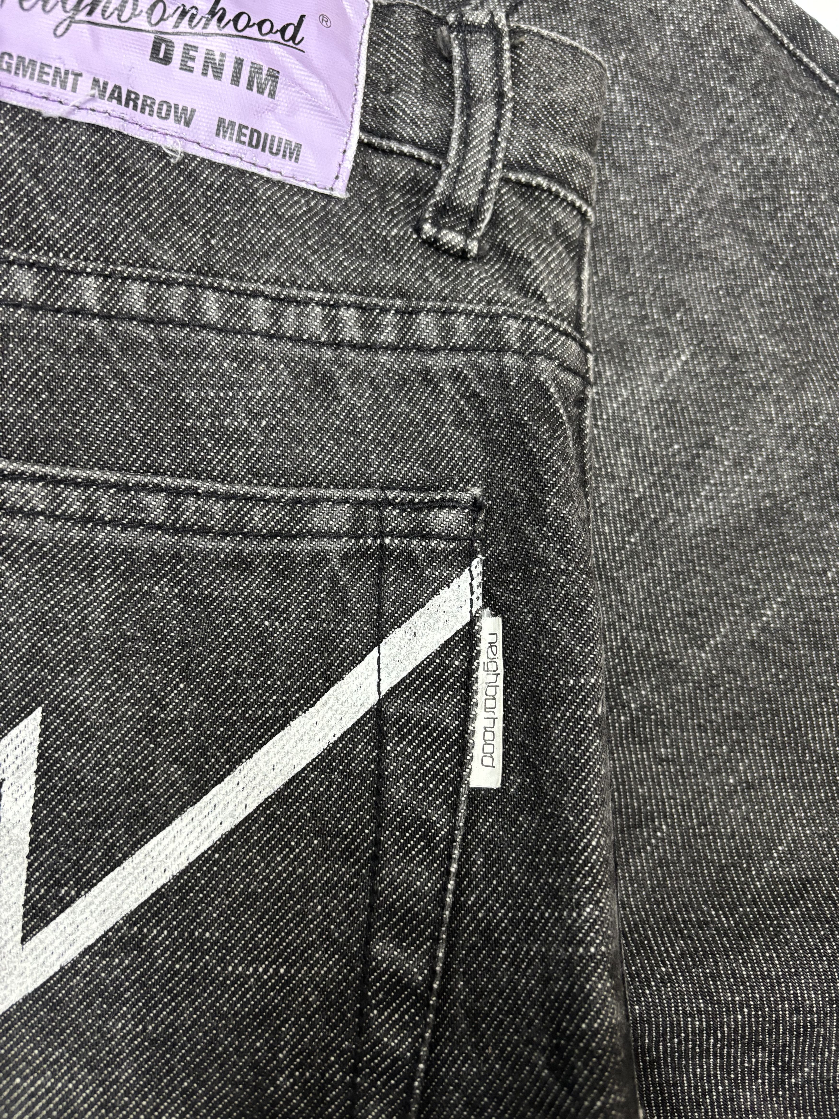 Neighborhood Neighborhood AW03 Black Fragment Narrow Denim Jean Size US 32 / EU 48 - 13 Thumbnail