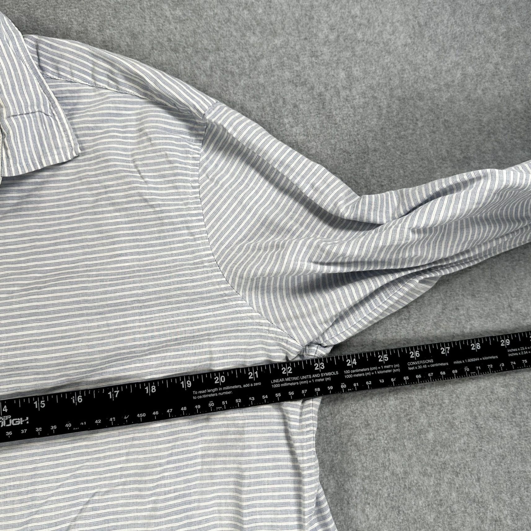 Vineyard Vines Vineyard Vines Slim Fit Cooper Shirt Mens L Blue Striped Button Up Stretch I Cotton Linen Spandex Size US L / EU 52-54 / 3 - 6 Thumbnail