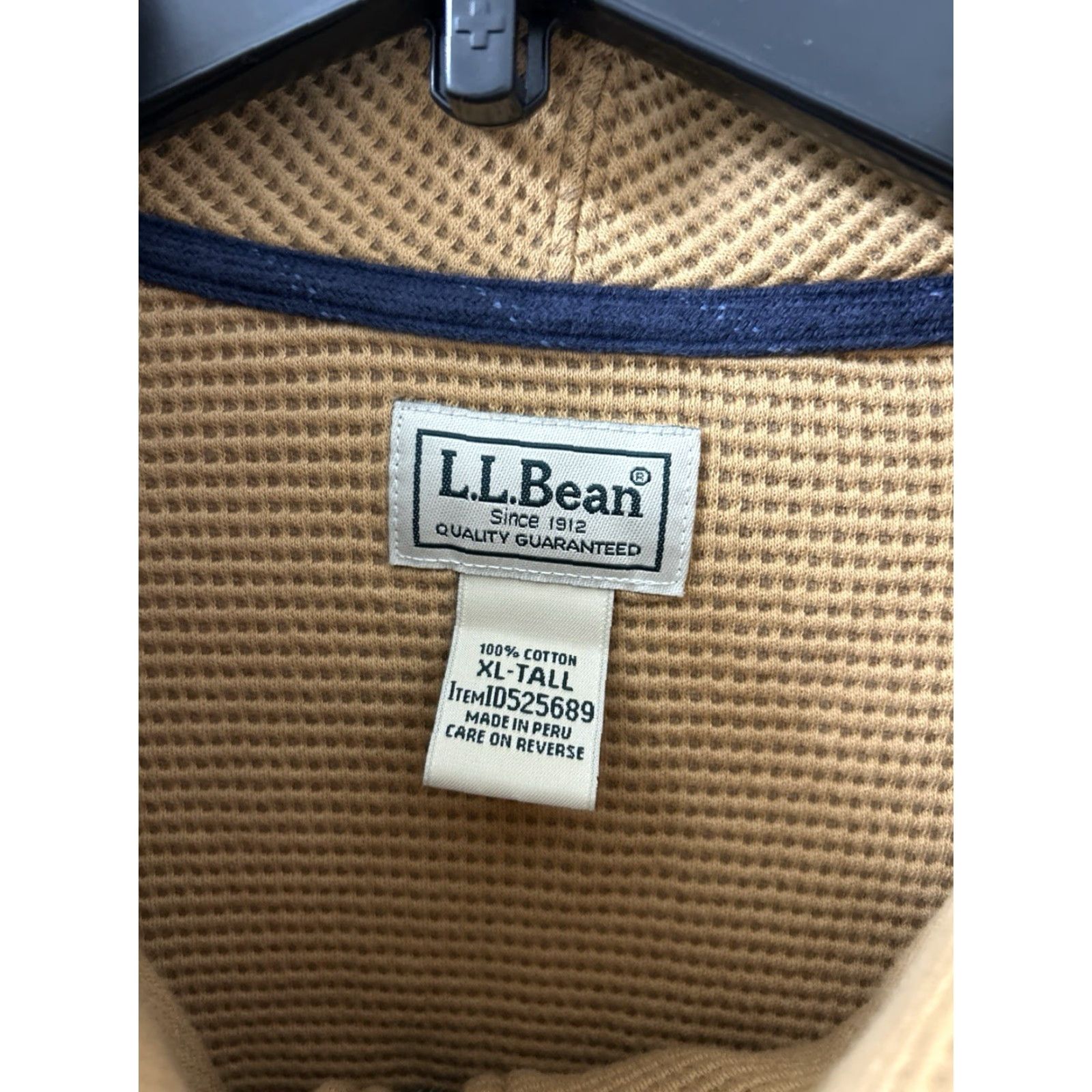 Vintage LL Bean 1/4 Zip Mens XL Brown Waffle-Knit Pullover Sweater L/S Mock Neck Casual Size US XL / EU 56 / 4 - 5 Thumbnail