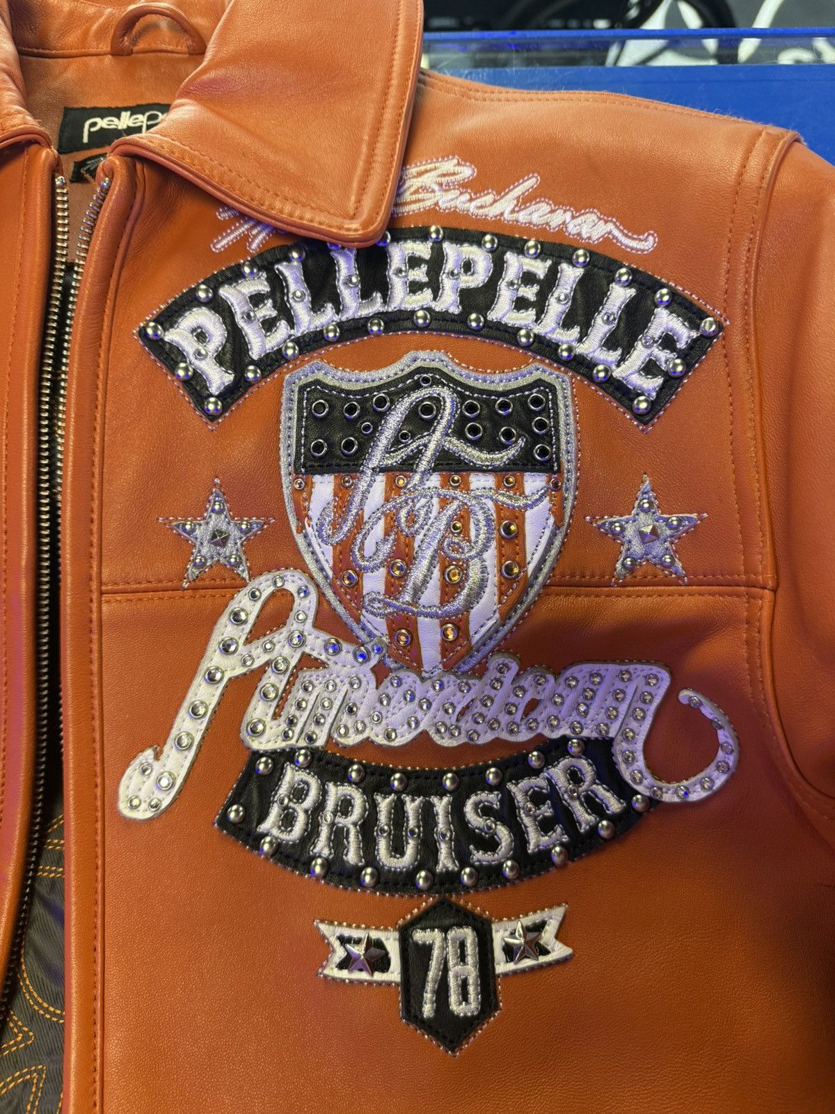 Pelle pelle leather bomber jacket sz small