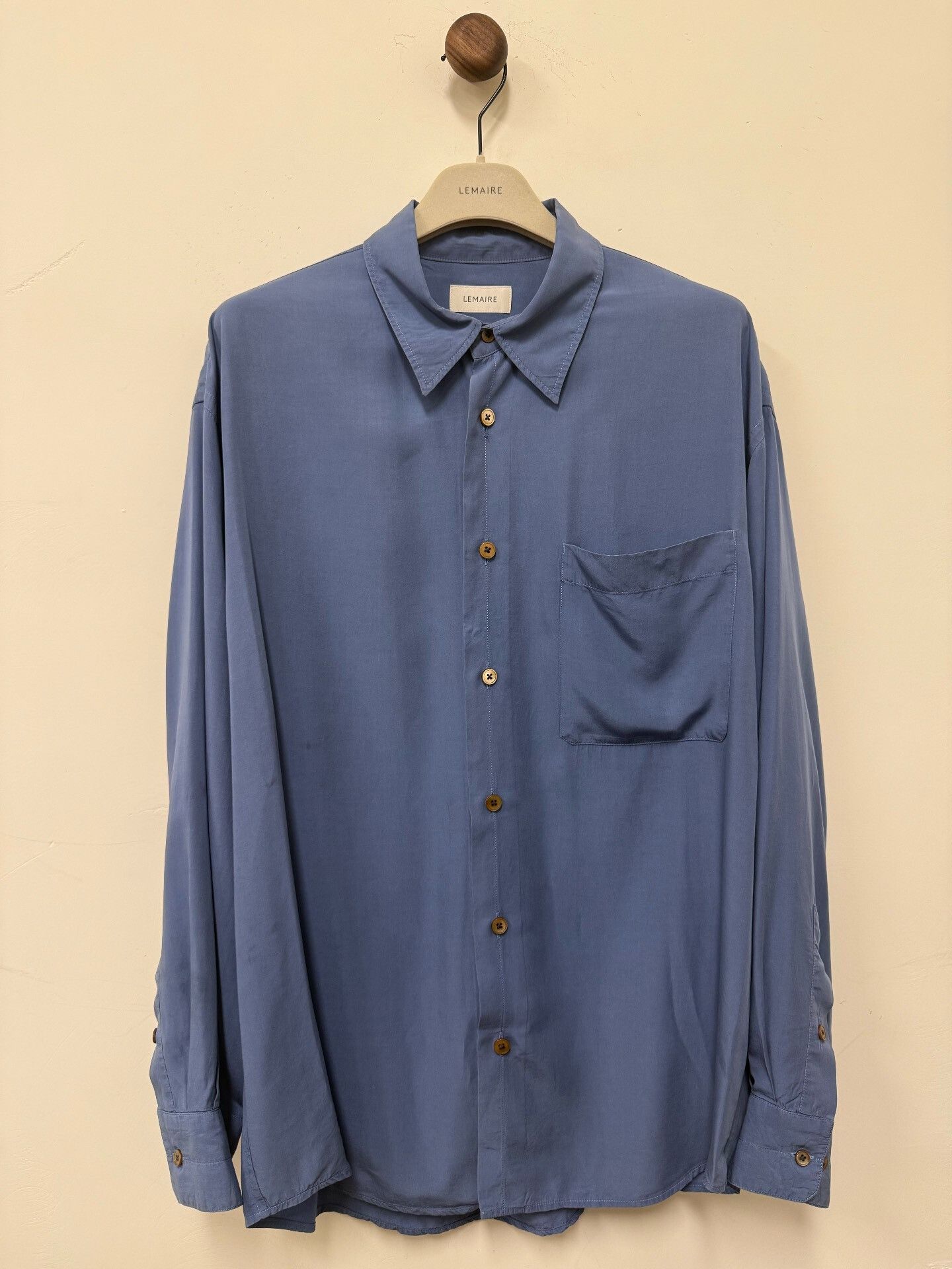 Lemaire Lemaire 23SS Blue Lyocell Shirt Size US S / EU 44-46 / 1 - 1 Thumbnail