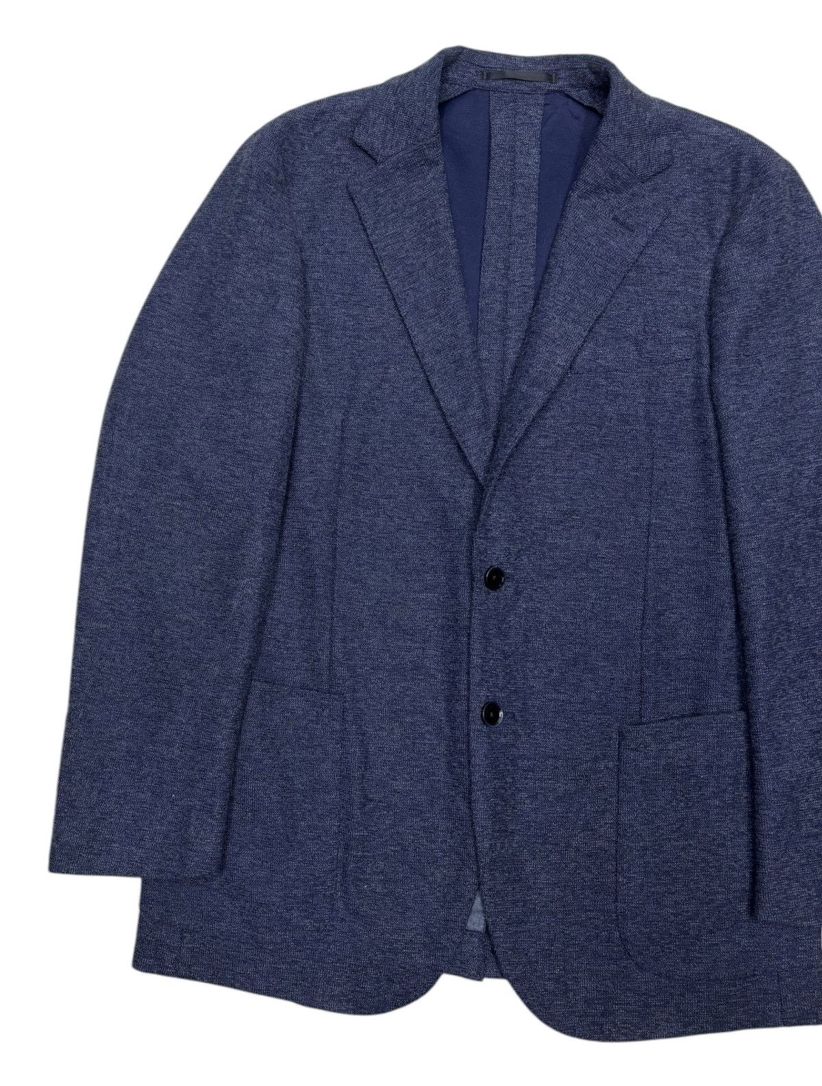 Issey Miyake Vintage Christian Orani “Classic Navy Textured Blazer” Size US M / EU 48-50 / 2 - 9 Thumbnail