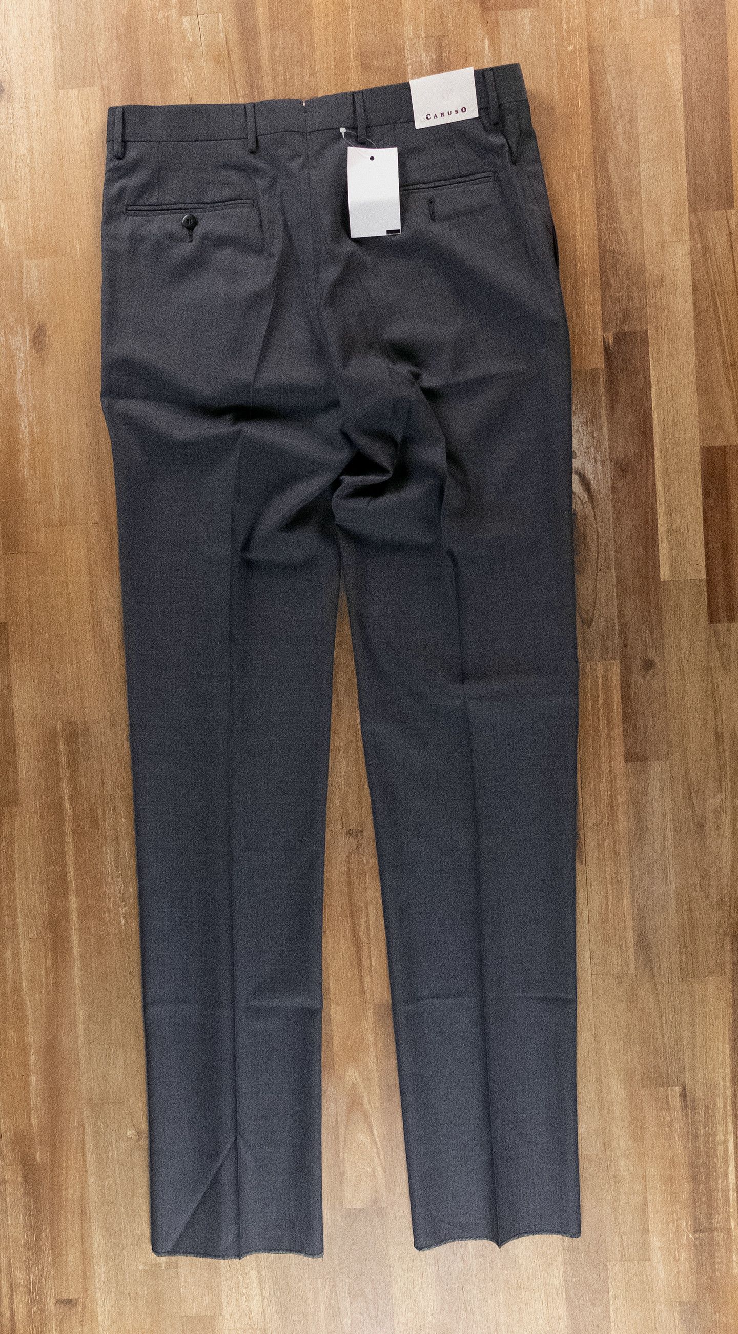 Caruso CARUSO gray flat front wool dress pants trousers 32 / 48 Size US 32 / EU 48 - 7 Thumbnail