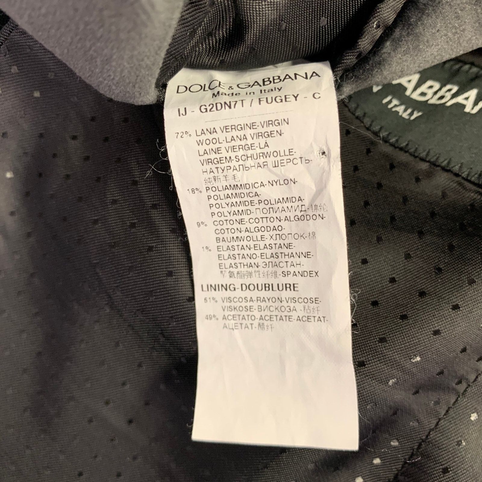 Dolce & Gabbana Size 40 Long Grey Two Toned Virgin Wool Blend Sport Coat Size 40R - 8 Thumbnail