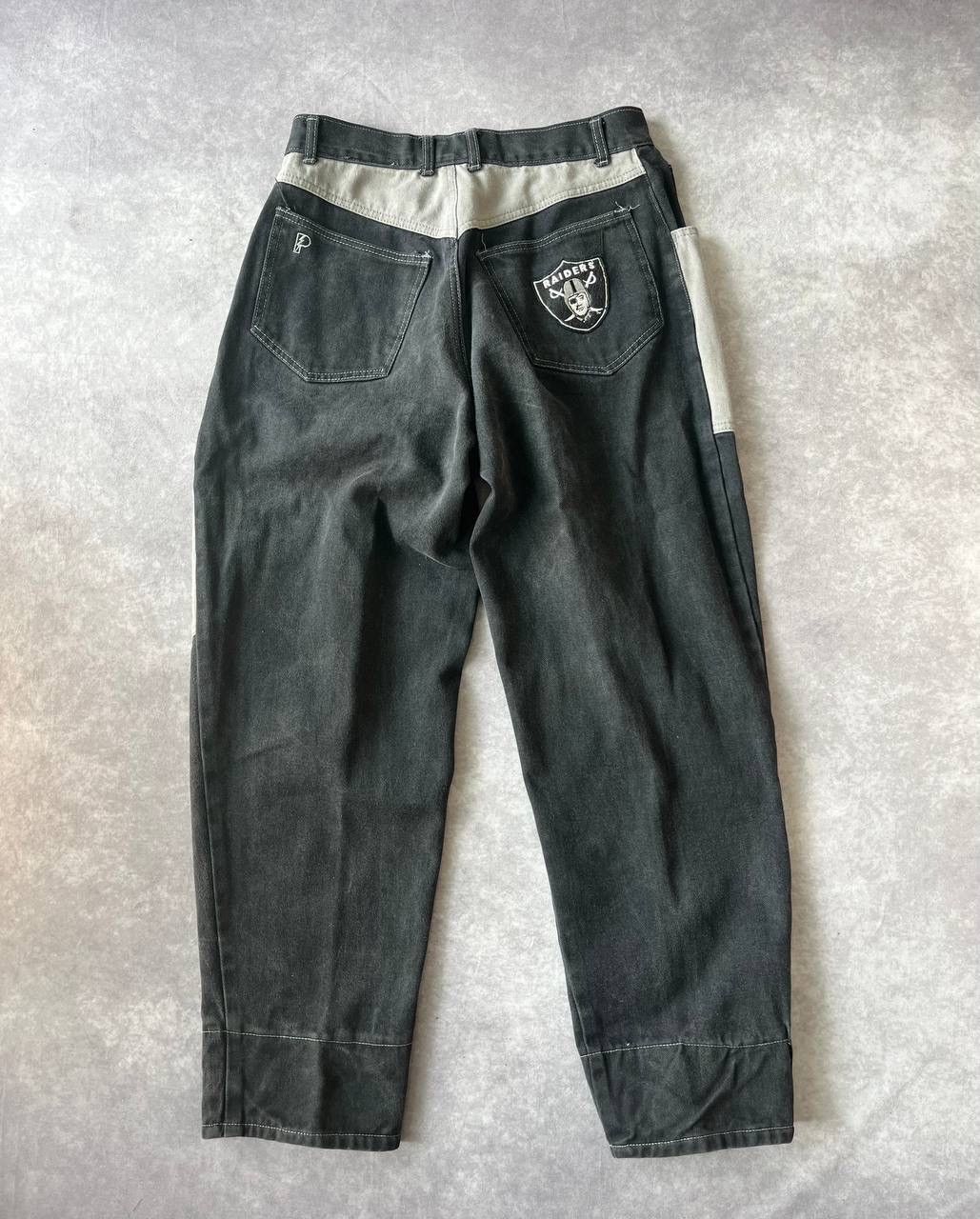 NFL Vintage Pro Player NFL Raiders Two-Tone Jeans Pants Size US 32 / EU 48 - 2 Thumbnail