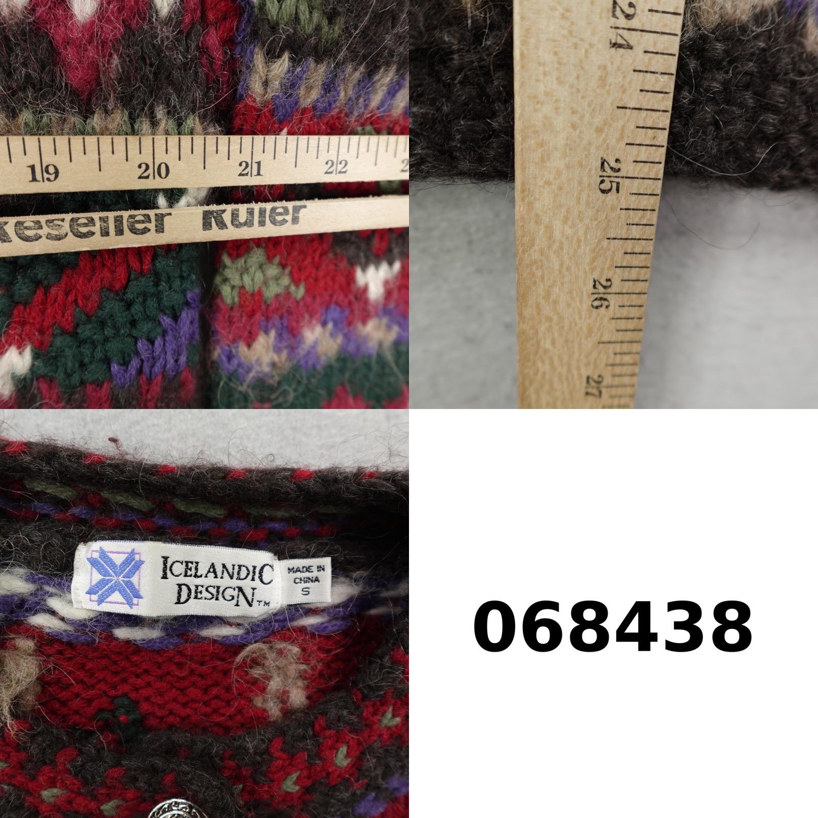 Vintage VINTAGE Icelandic Design Sweater Cardigan Womens S Red Wool Fair Isle 90s Size S / US 4 / IT 40 - 8 Thumbnail