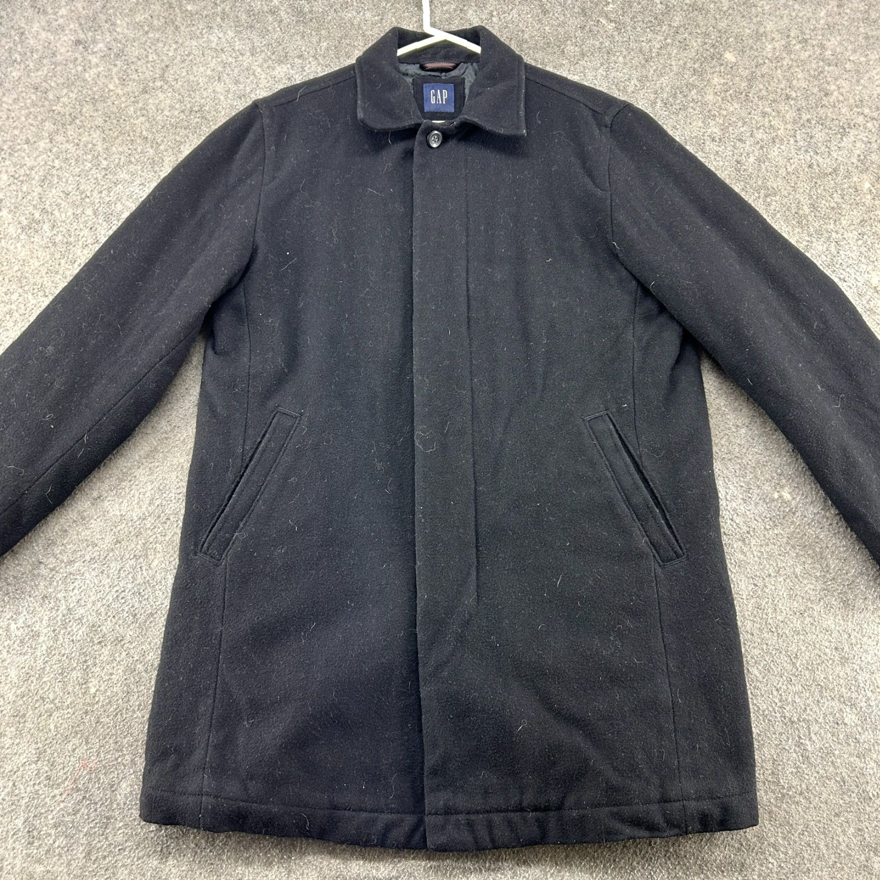 Gap VINTAGE Gap Coat Mens M Long Wool Solid Overcoat Size US M / EU 48-50 / 2 - 3 Thumbnail
