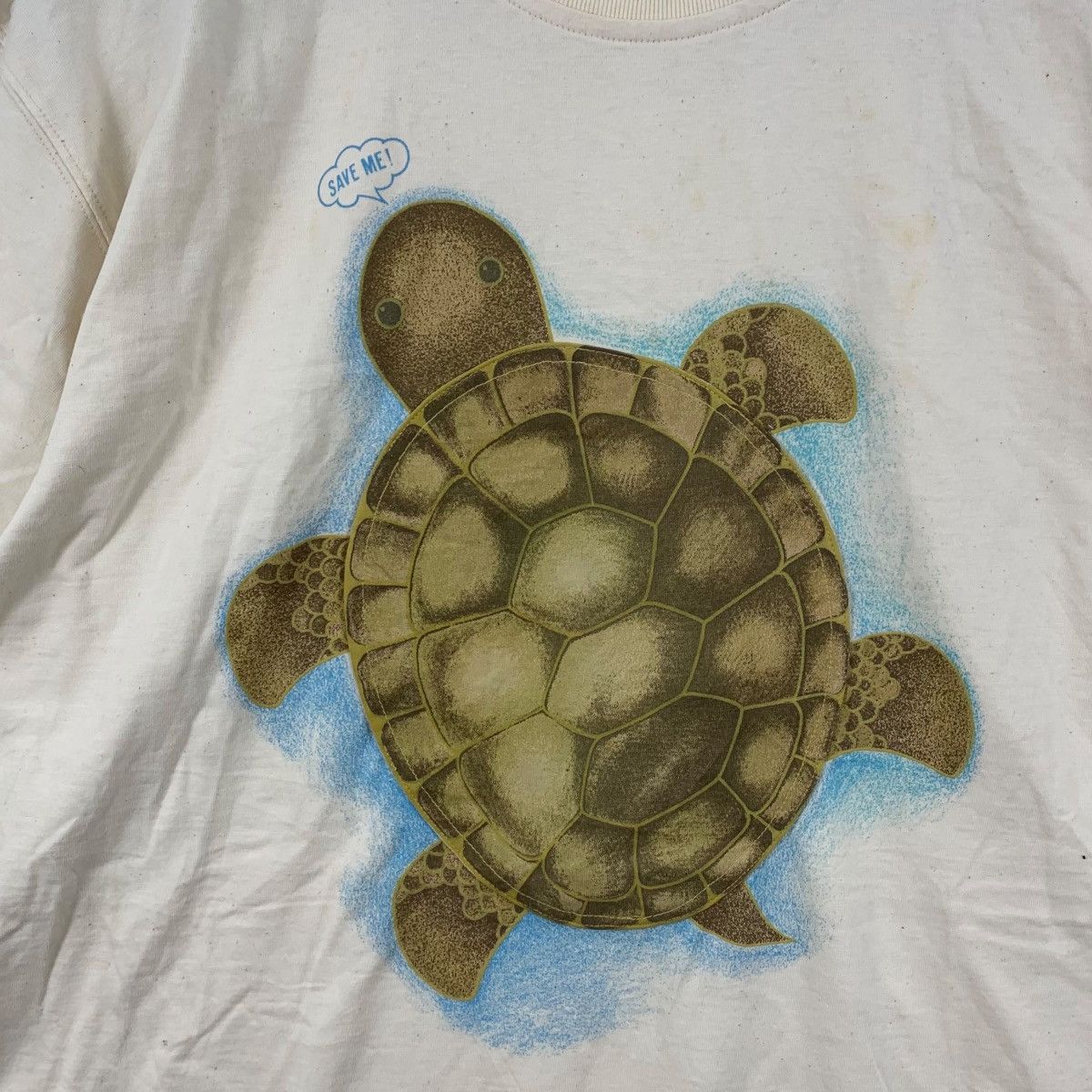 Vintage Vintage SAVE THE TURTLE Save Me Ocean Preserve Green Cotton Size XL / US 12-14 / IT 48-50 - 3 Thumbnail