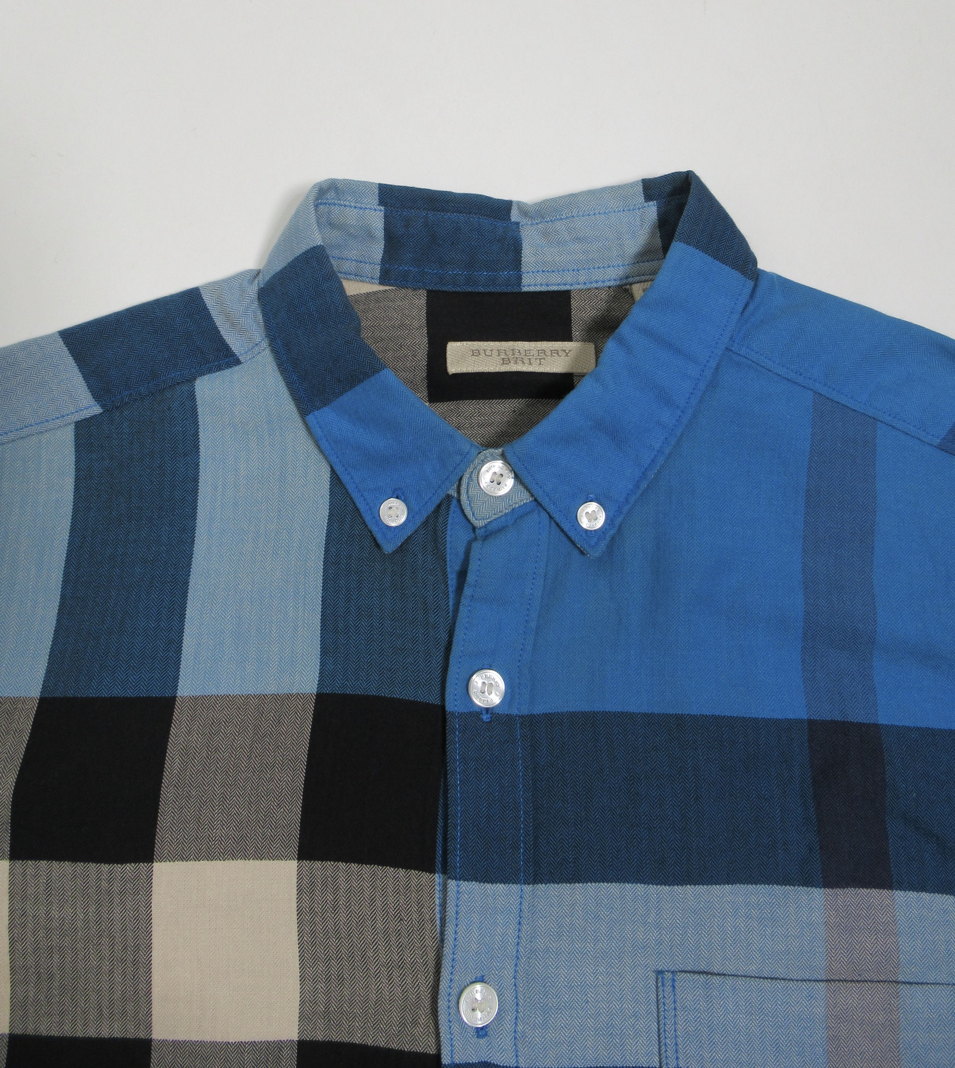 Burberry Burberry Brit Check Cotton Button Down Shirt Nickel Blue S Size US S / EU 44-46 / 1 - 4 Thumbnail