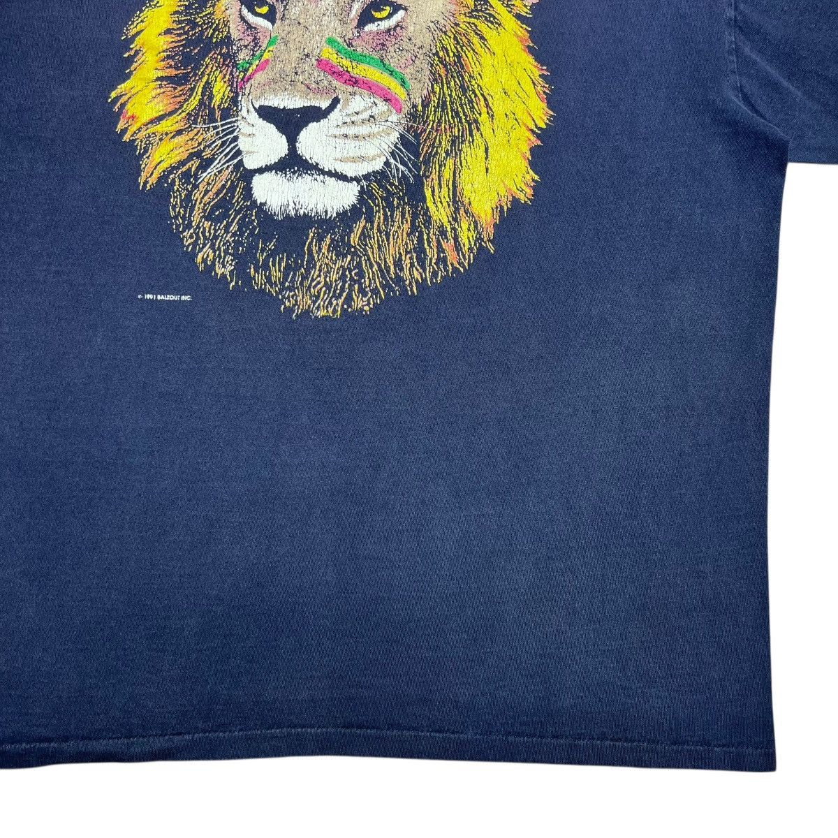 Vintage Vintage 1991 Rasta Reggae Lion Balzout Double Sided T-Shirt Size US XL / EU 56 / 4 - 8 Thumbnail
