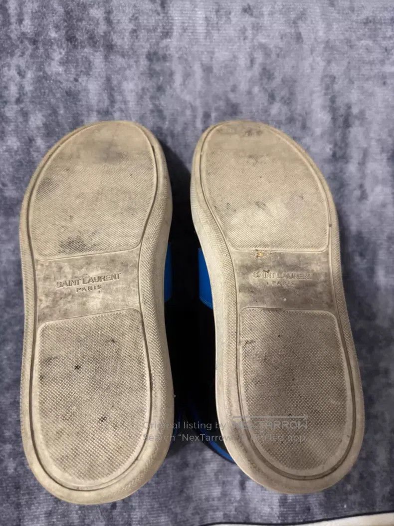 Saint Laurent Paris Saint Laurent Paris Blue and Black Leather High Top Sneake Size US 7 / EU 40 - 7 Thumbnail