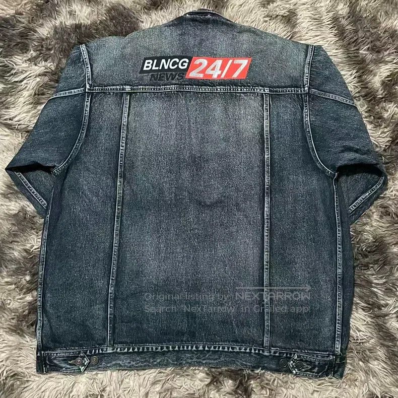Balenciaga Balenciaga News Embroidery Logo Denim Jacket Size US S / EU 44-46 / 1 - 2 Thumbnail