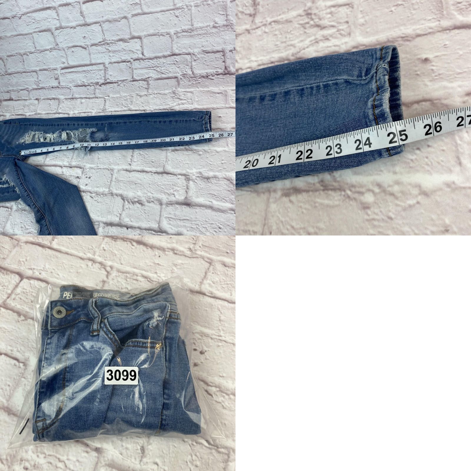 Vintage S.O.N.G Jeans Womens 7 28 Distressed Super High Rise Skinny Ankle Denim Pants Size 28" / US 6 / IT 42 - 9 Thumbnail