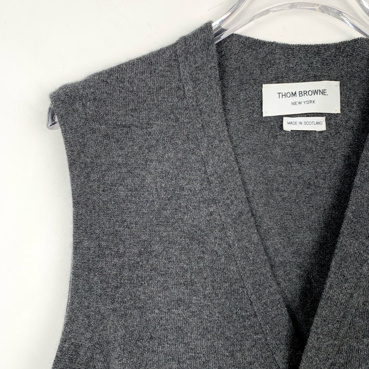 Thom Browne Thom Browne Gray Cashmere V-Neck Button-Down Vest With Pocke Size L / US 10 / IT 46 - 3 Thumbnail