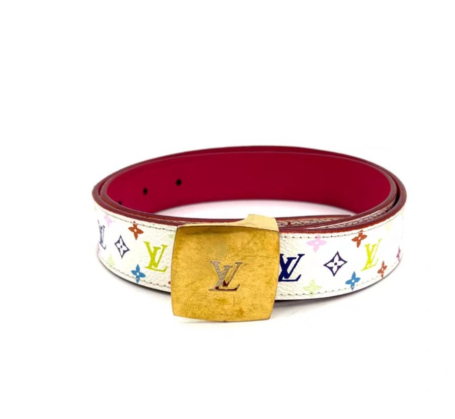 Louis Vuitton Louis Vuitton Multicolor Leather Belt with Gold Buckle Size ONE SIZE - 2 Thumbnail