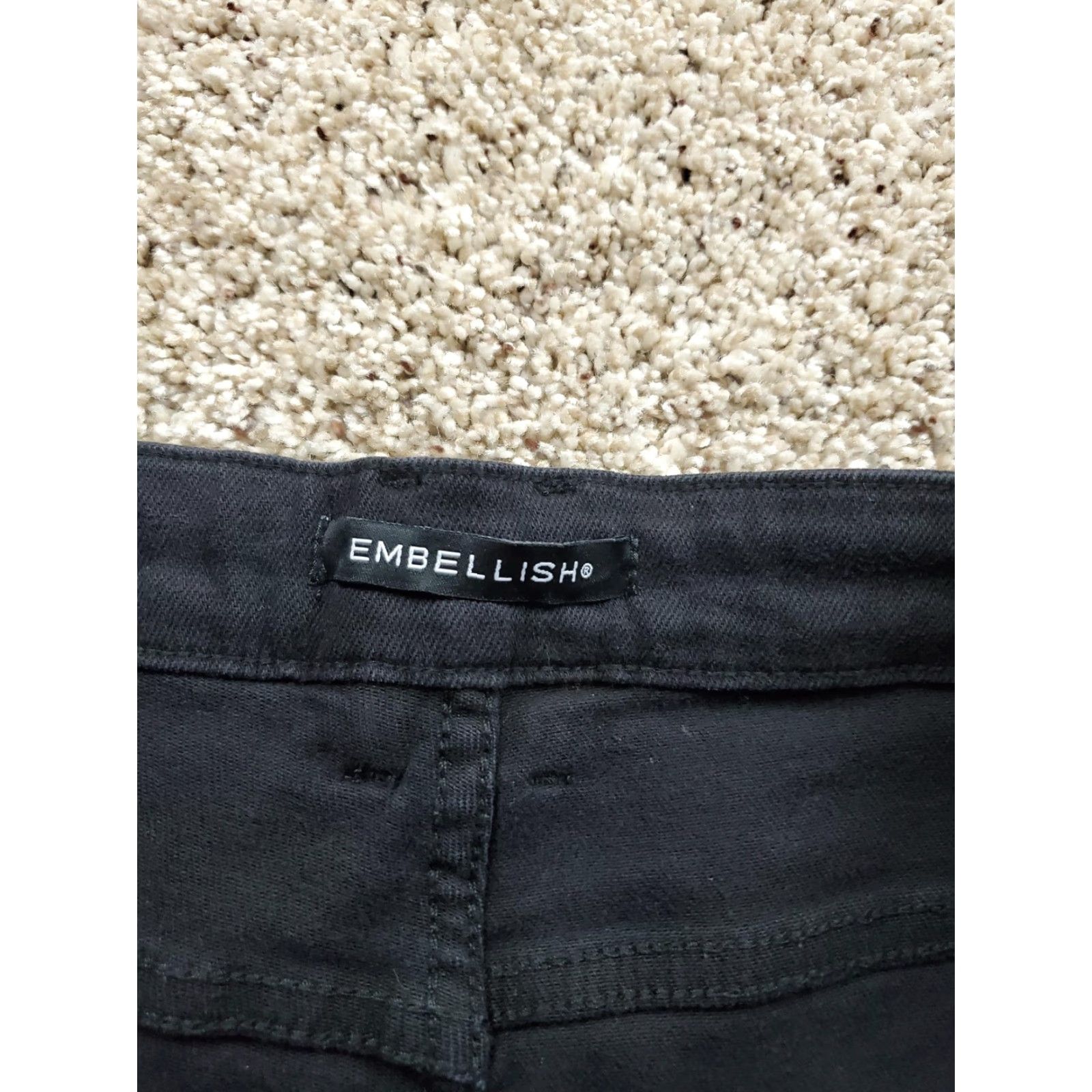 Denime Embellish Jeans Mens 42 Black Patchwork Distressed Skinny Denim Pants NWT Size US 42 / EU 58 - 4 Thumbnail