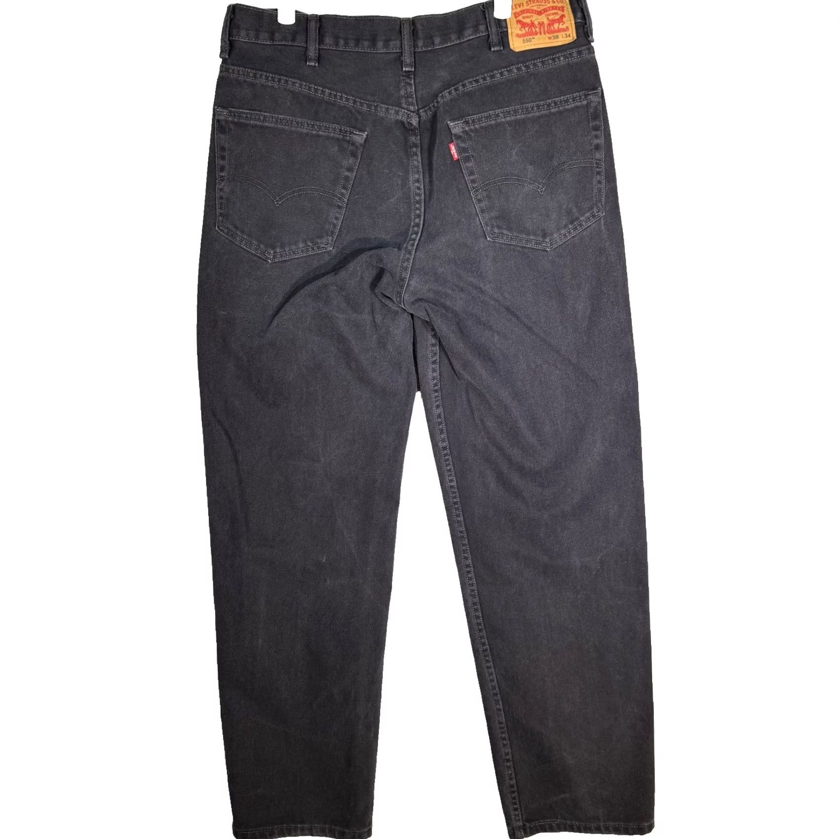 Levi's Levi's 550 Jeans Mens 38x34 Black Relaxed Tapered Denim Pants 90s Jeans Mens Regular XS? Size US 38 / EU 54 - 2 Thumbnail