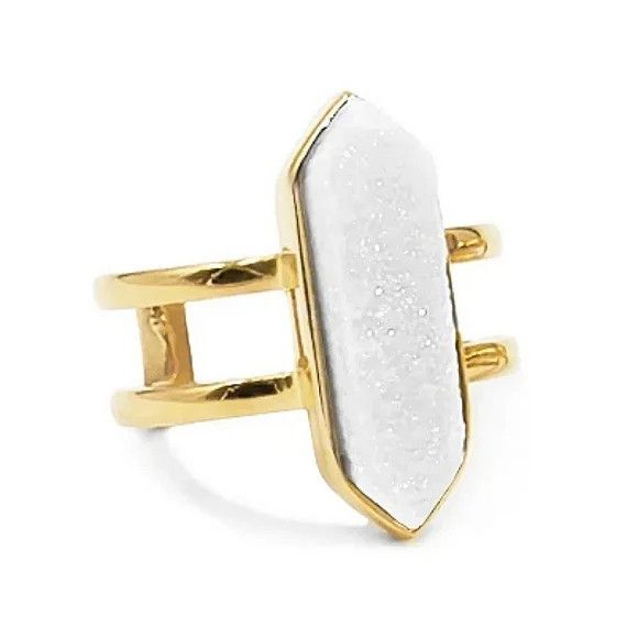 Vacation Kinsley Armelle Parvus White Quartz Ring Gift Spring Summer Size ONE SIZE - 2 Thumbnail