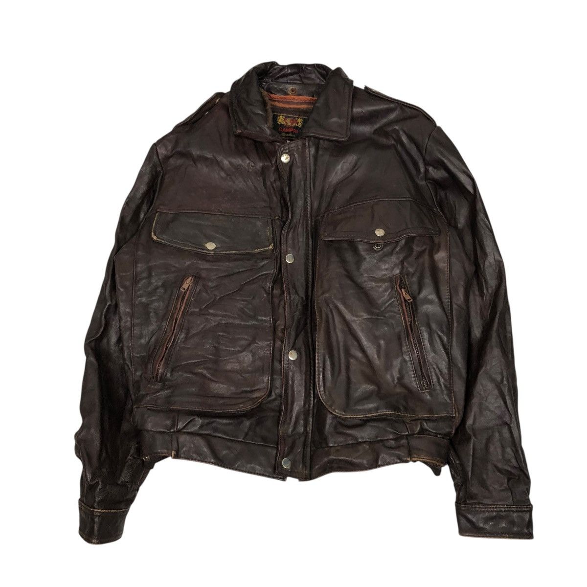 Vintage 🔥VINTAGE BIKER LEATHER JACKET CAMPRI BLANKET ISSEY MIYAKE Size US M / EU 48-50 / 2 - 1 Thumbnail