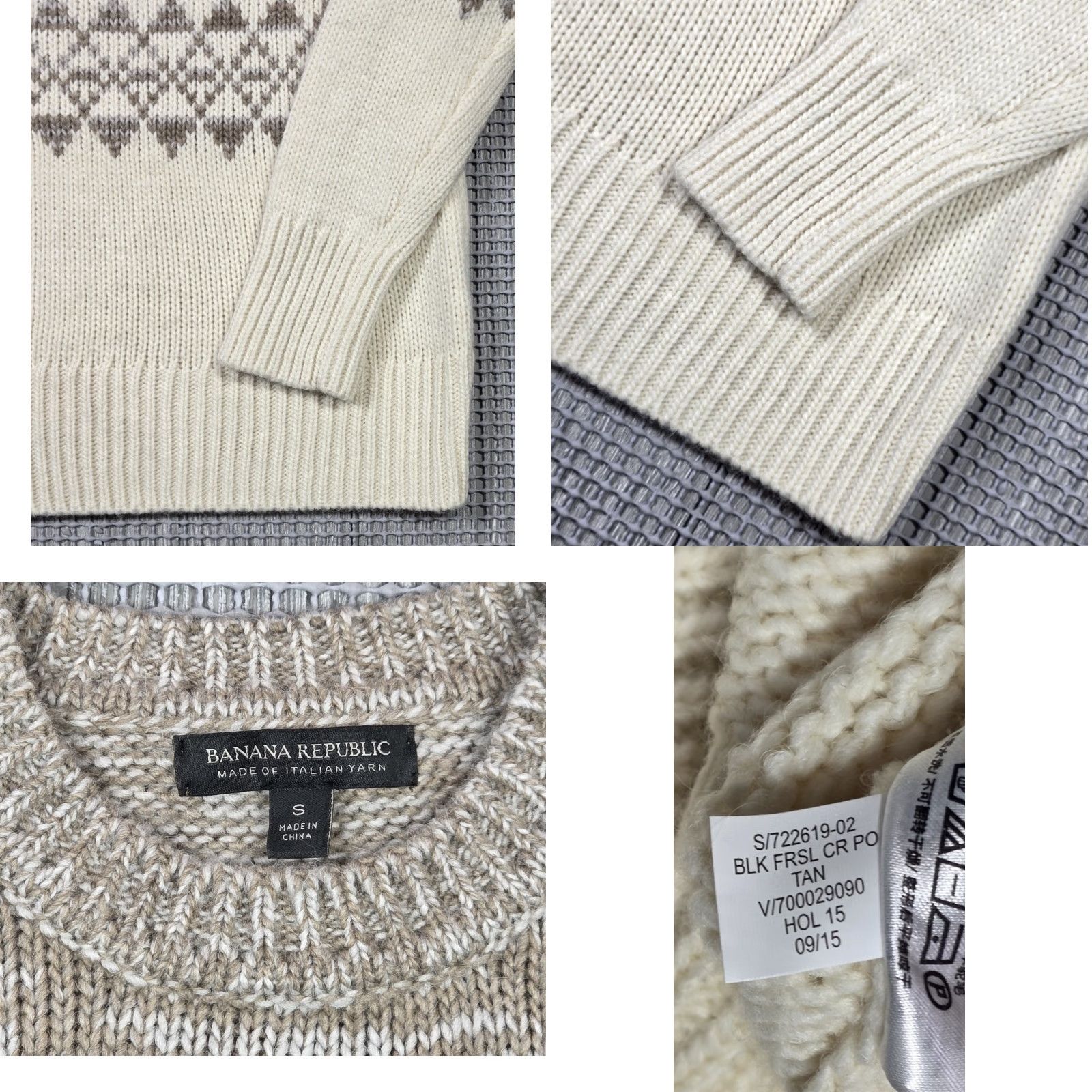Banana Republic Banana Republic Sweater Womens S Ivory Fair Isle Alpaca Wool Blend Crewneck Classic Luxe Warm Womens Size S / US 4 / IT 40 - 8 Thumbnail