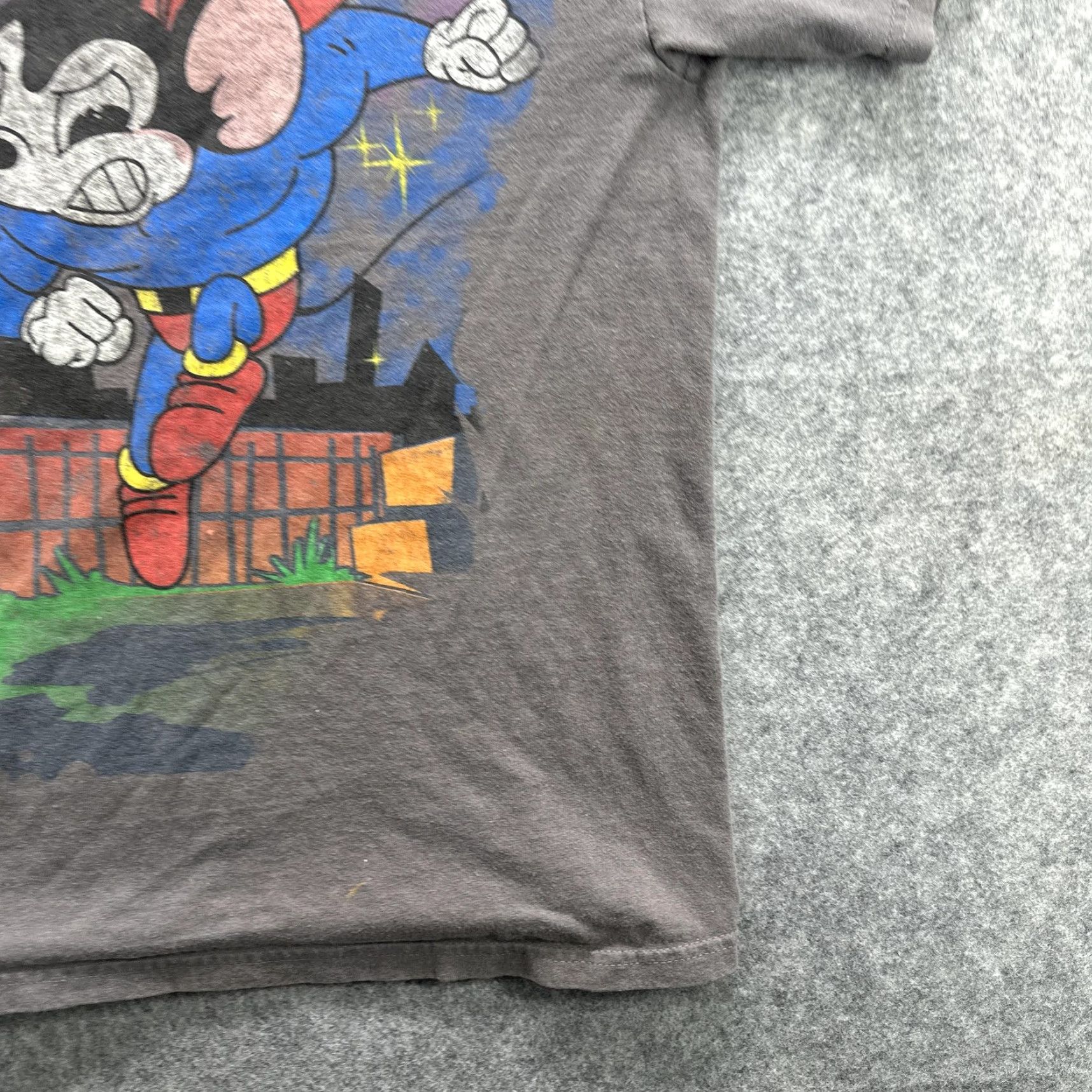 Gildan VINTAGE Mighty Mouse Shirt Mens M Gray Graphic Tee Cartoon Superhero Gildan Ultra Cotton Size US M / EU 48-50 / 2 - 6 Thumbnail