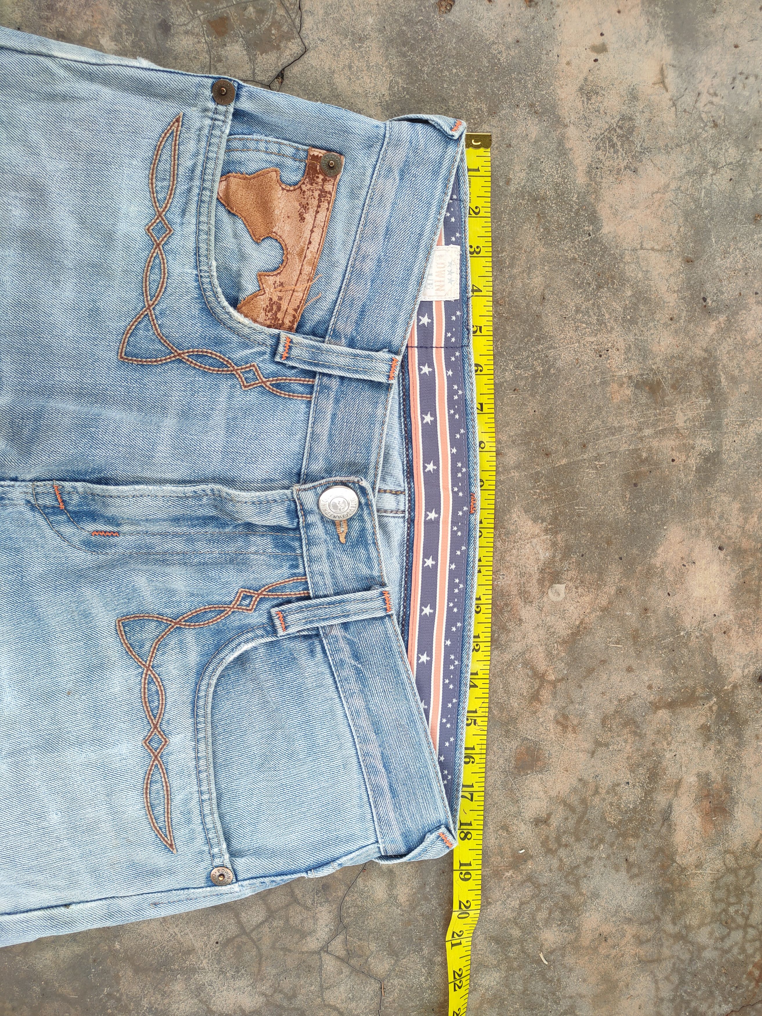 Edwin VTG EDWIN 90' BLUE TRIP FADED RIPPED JEANS DENIM PANTS Size US 36 / EU 52 - 9 Thumbnail