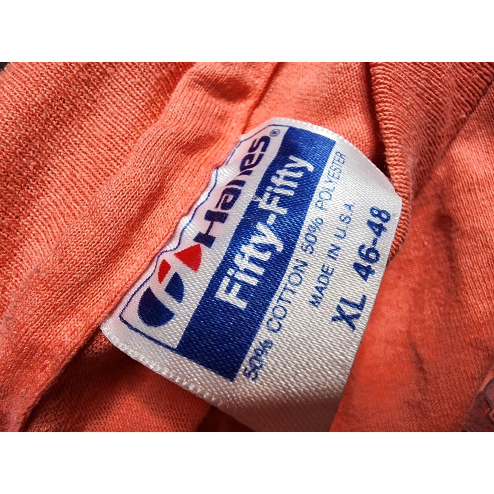 Hanes VINTAGE Hanes T Shirt Mens XL Peach Graphic Print 80s Savannah Georgia River Queen Boat Size US XL / EU 56 / 4 - 5 Thumbnail