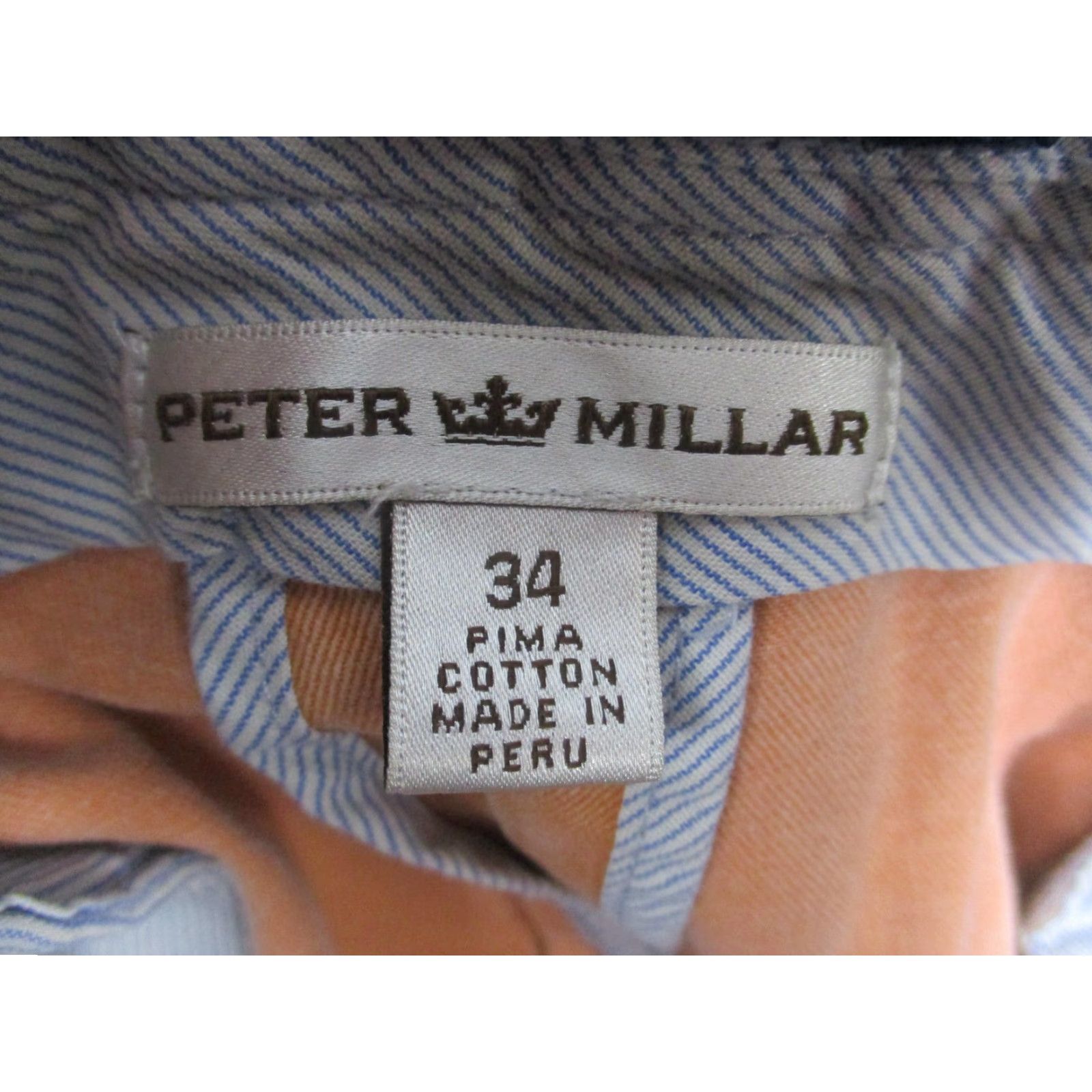 Peter Millar Peter Millar Shorts Mens 34 Orange Pima Cotton Flat Front Summer Casual Golf Shirts? Size US 34 / EU 50 - 7 Thumbnail
