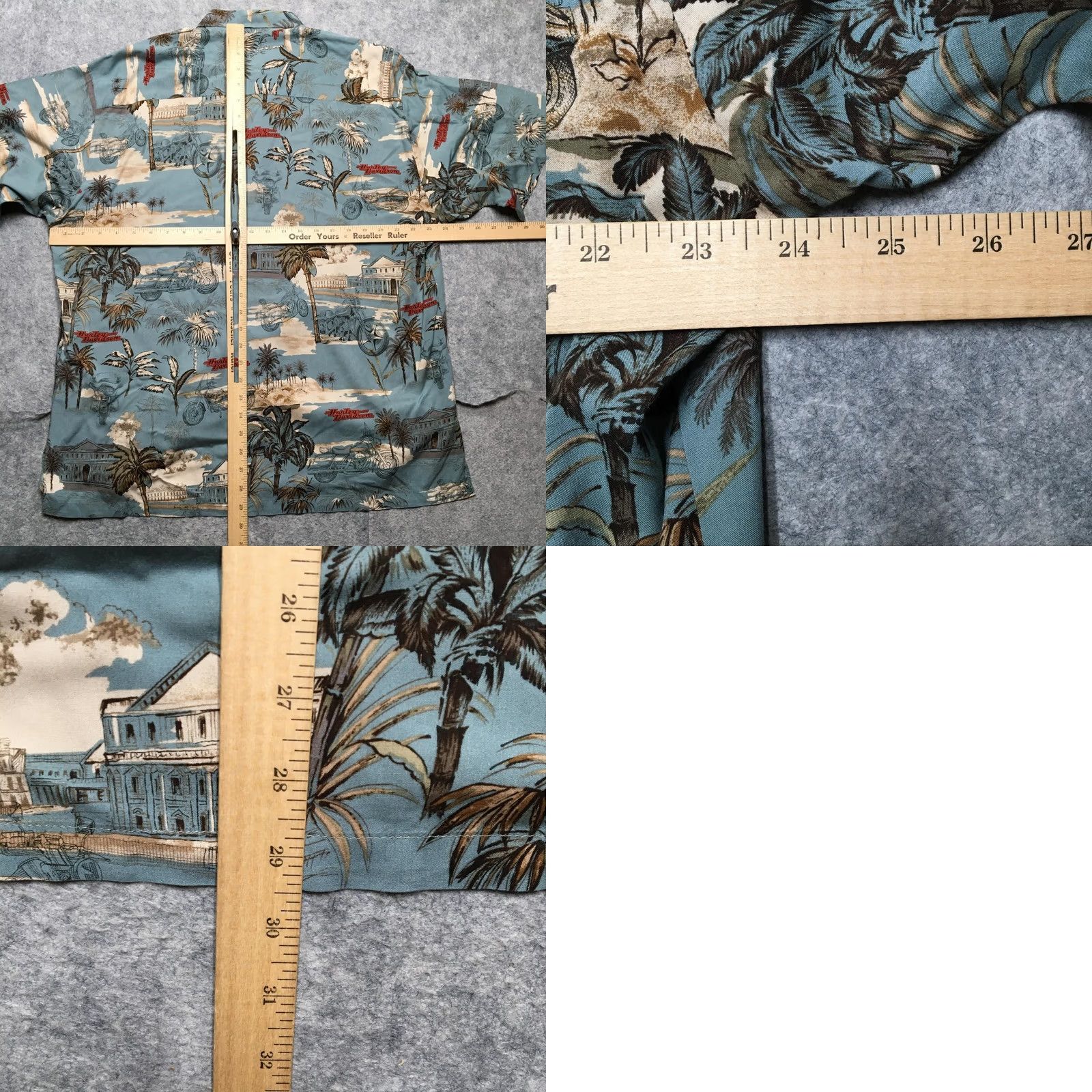 Harley Davidson VINTAGE Harley-Davidson Shirt Mens Large Blue Hawaiian Motorcycle Made USA Size US L / EU 52-54 / 3 - 8 Thumbnail