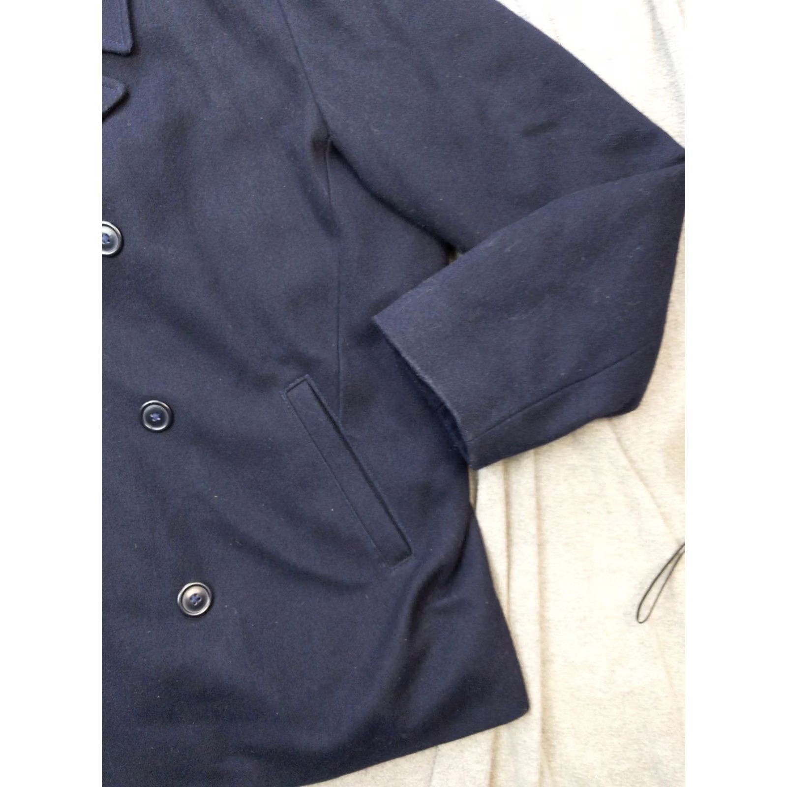 Croft & Barrow VINTAGE Croft & Barrow Coat Mens XL Navy Wool Pea Jacket Quilted Lined Winter Size US XL / EU 56 / 4 - 3 Thumbnail
