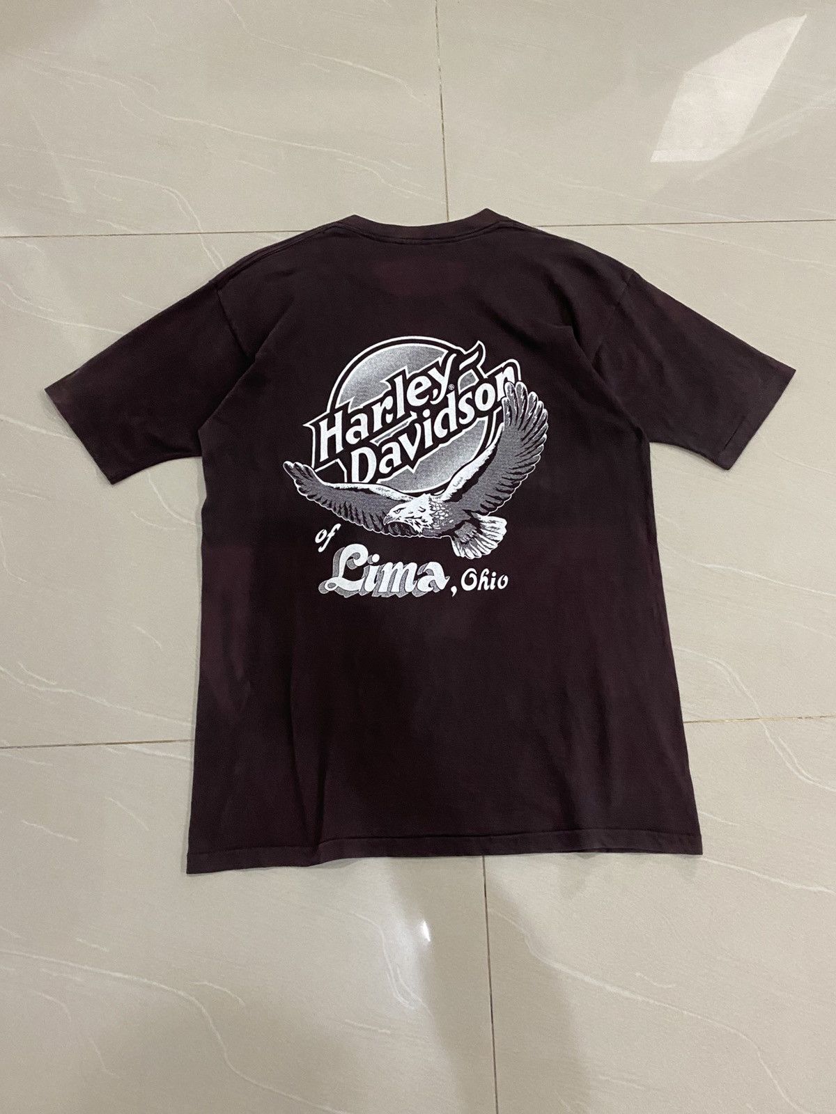 Vintage Rare 80s Harley Davidson Beach Cruiser Sun Faded Singlestitc Size US L / EU 52-54 / 3 - 3 Thumbnail