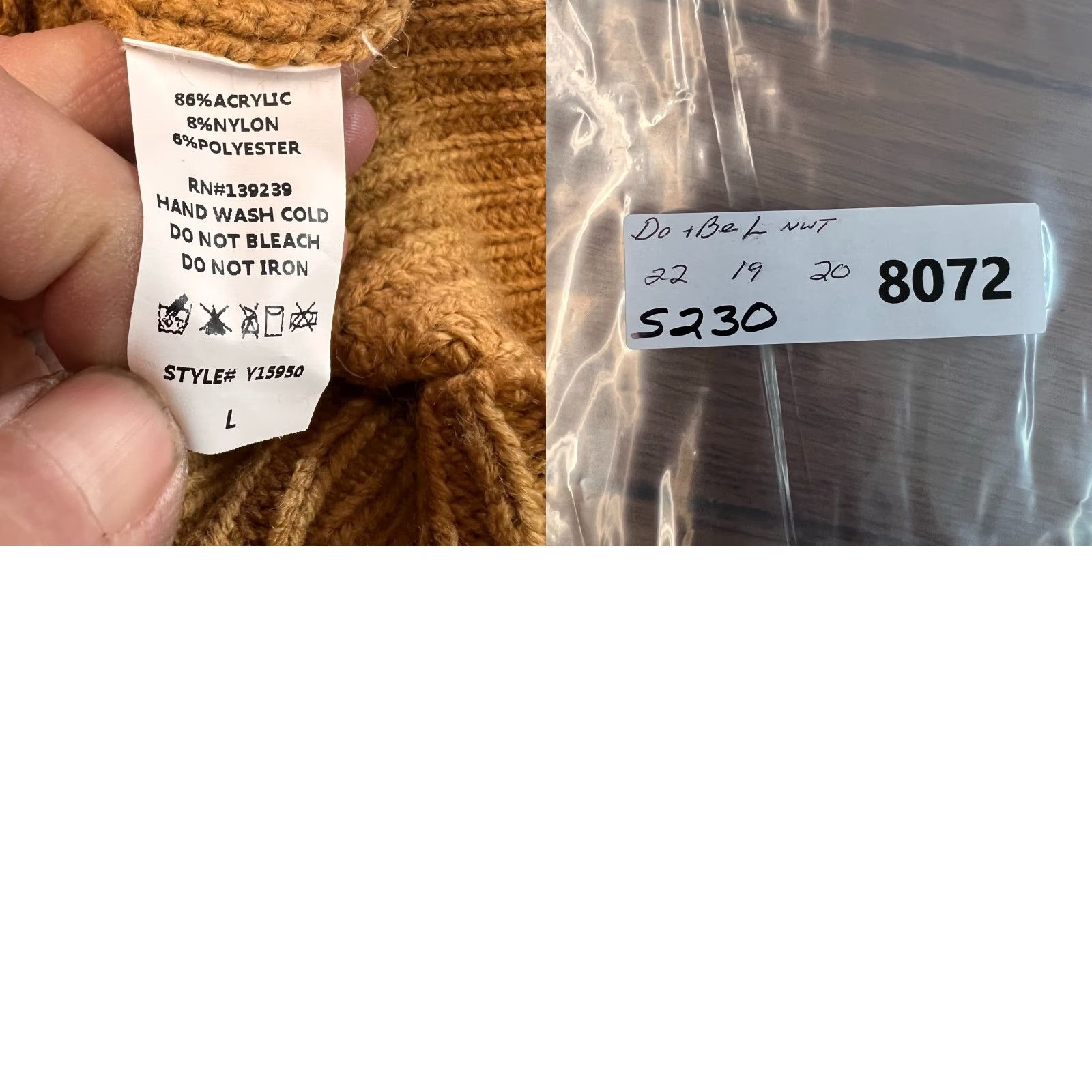 Vintage DO+BE Cropped Crew Neck Sweater Womens Size L Brown Fringe Long Sleeve Cable-Knit Pullover Size L / US 10 / IT 46 - 8 Thumbnail
