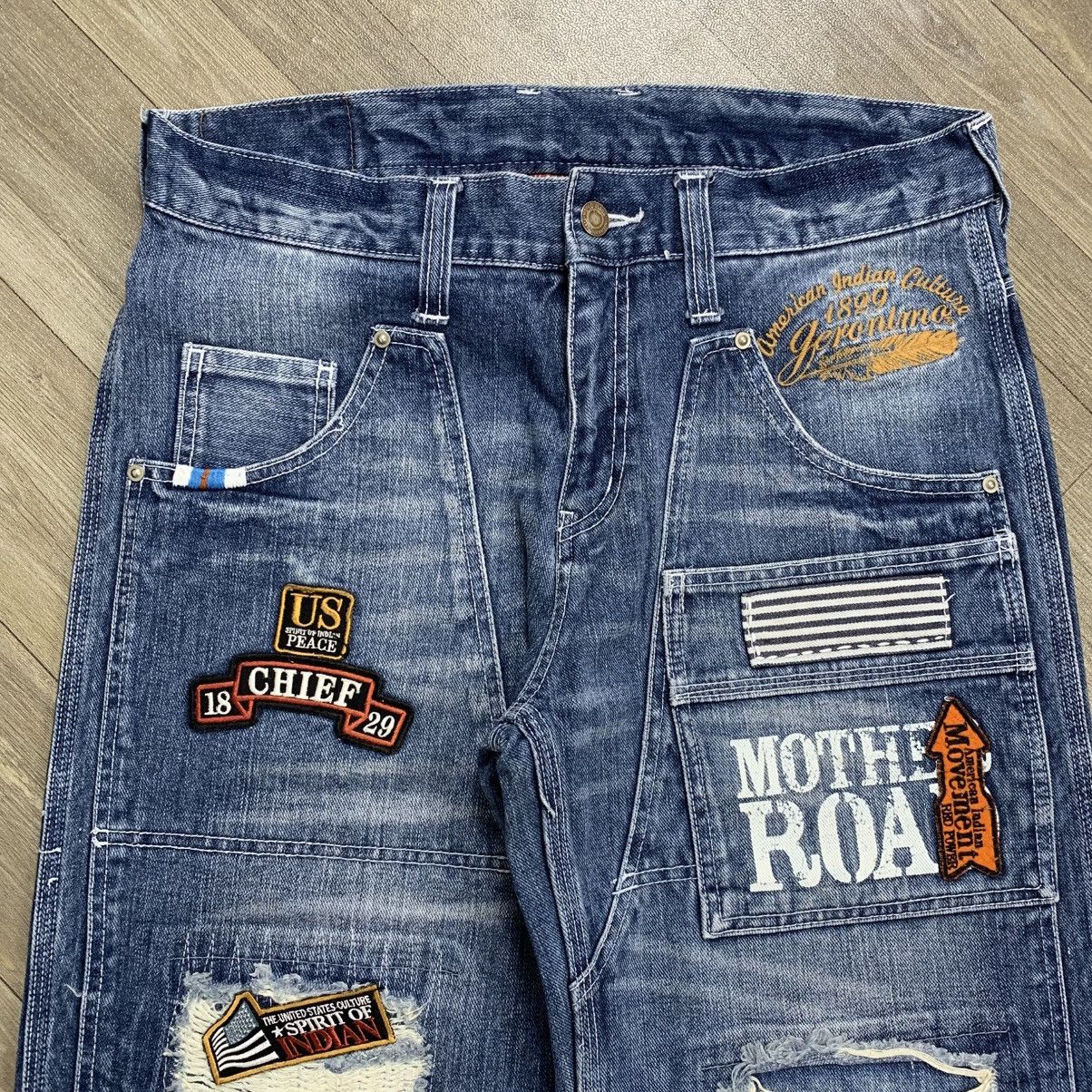 14th Addiction × If Six Was Nine × Japanese Brand Mind Of USA Patchwork Boro Distressed Double Knee Pants Size US 33 - 5 Thumbnail