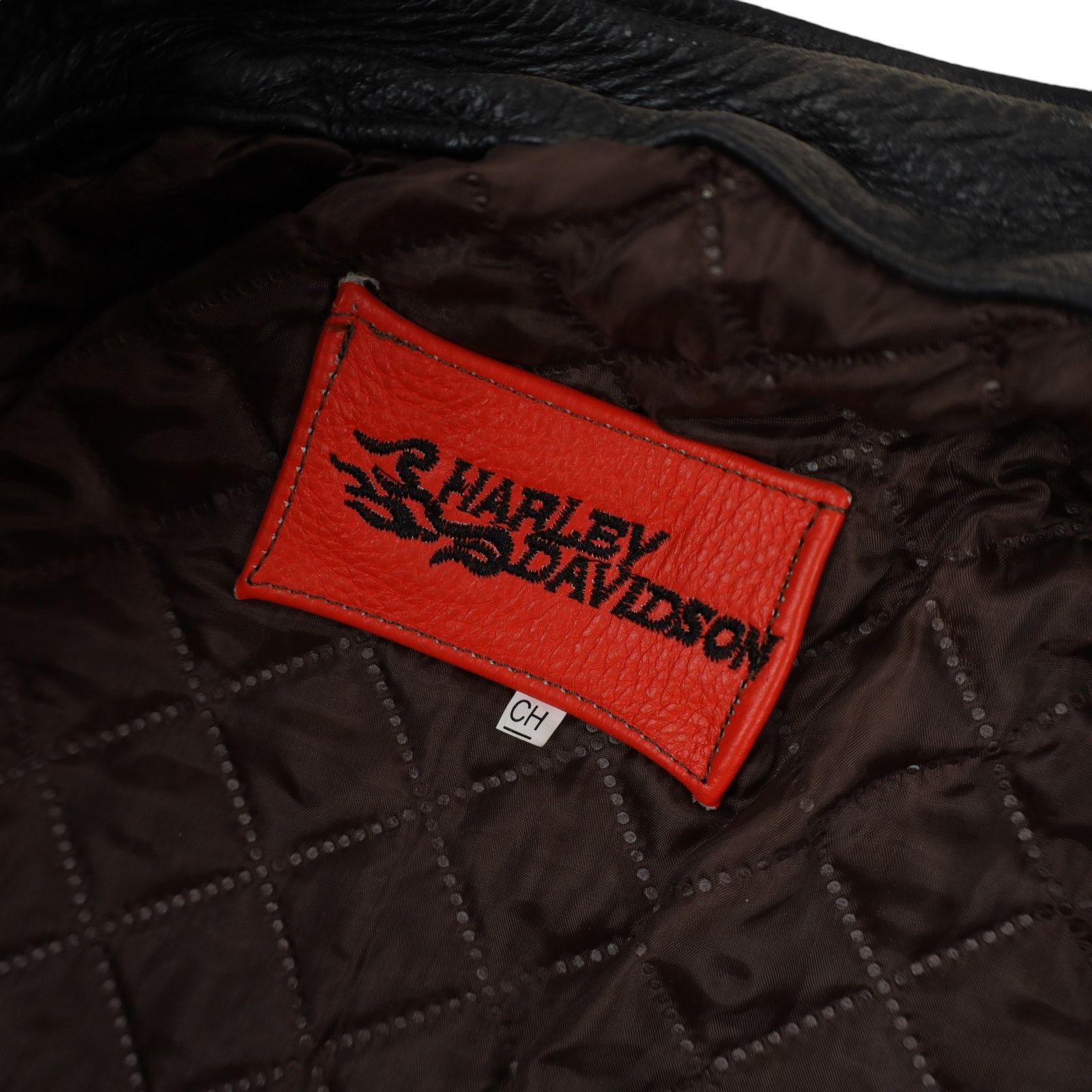 Harley Davidson × Vintage Vintage Harley Davidson Heavily Branded Leather Ridin Jacket Size L / US 10 / IT 46 - 12 Thumbnail