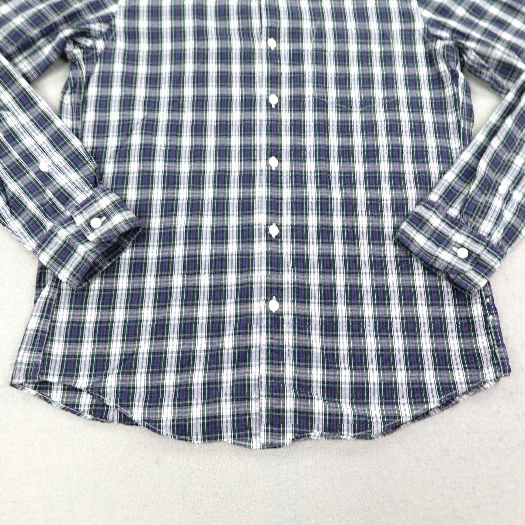 J.Crew J.CREW Shirt Mens Medium Blue Green Gray Plaid Twill Slim Fit Long Sleeve Button-Down Casual Workwear Size US M / EU 48-50 / 2 - 4 Thumbnail